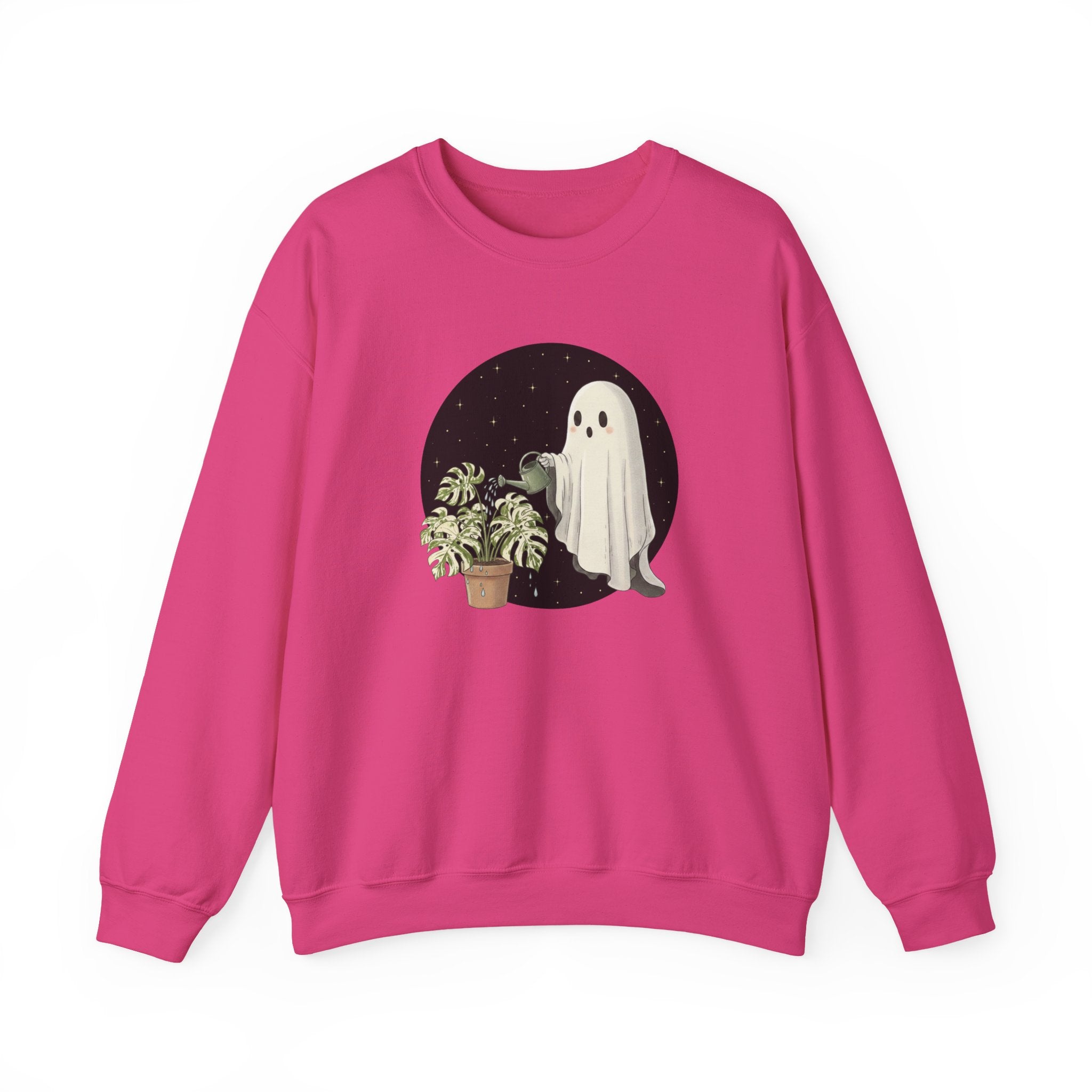 Ghost Plant Crewneck Sweatshirt | Ghost Watering Monstera Thai Con Pullover
