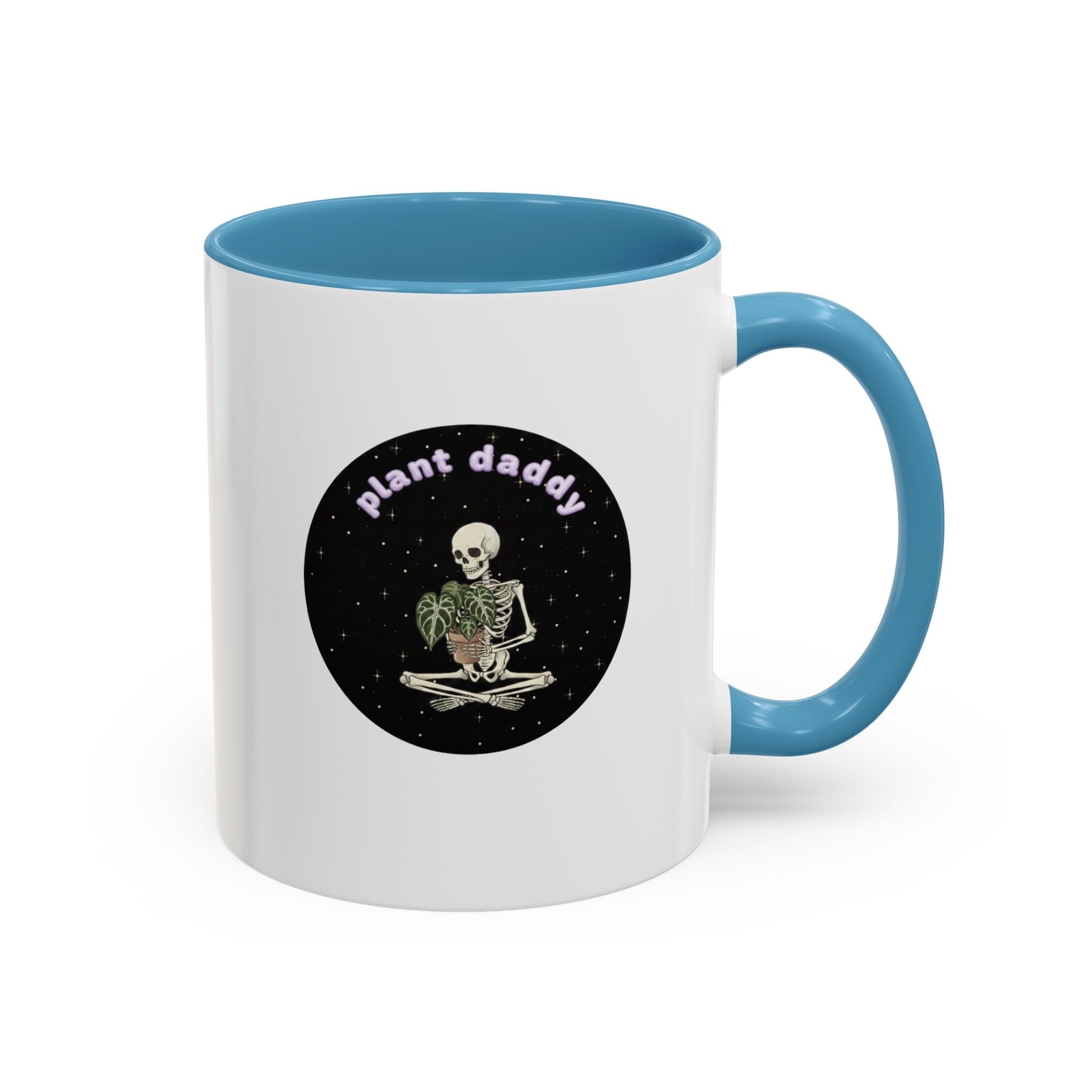 Plant Daddy Coffee Mug | Skeleton Holding Plant Accent Mug (11/15oz)