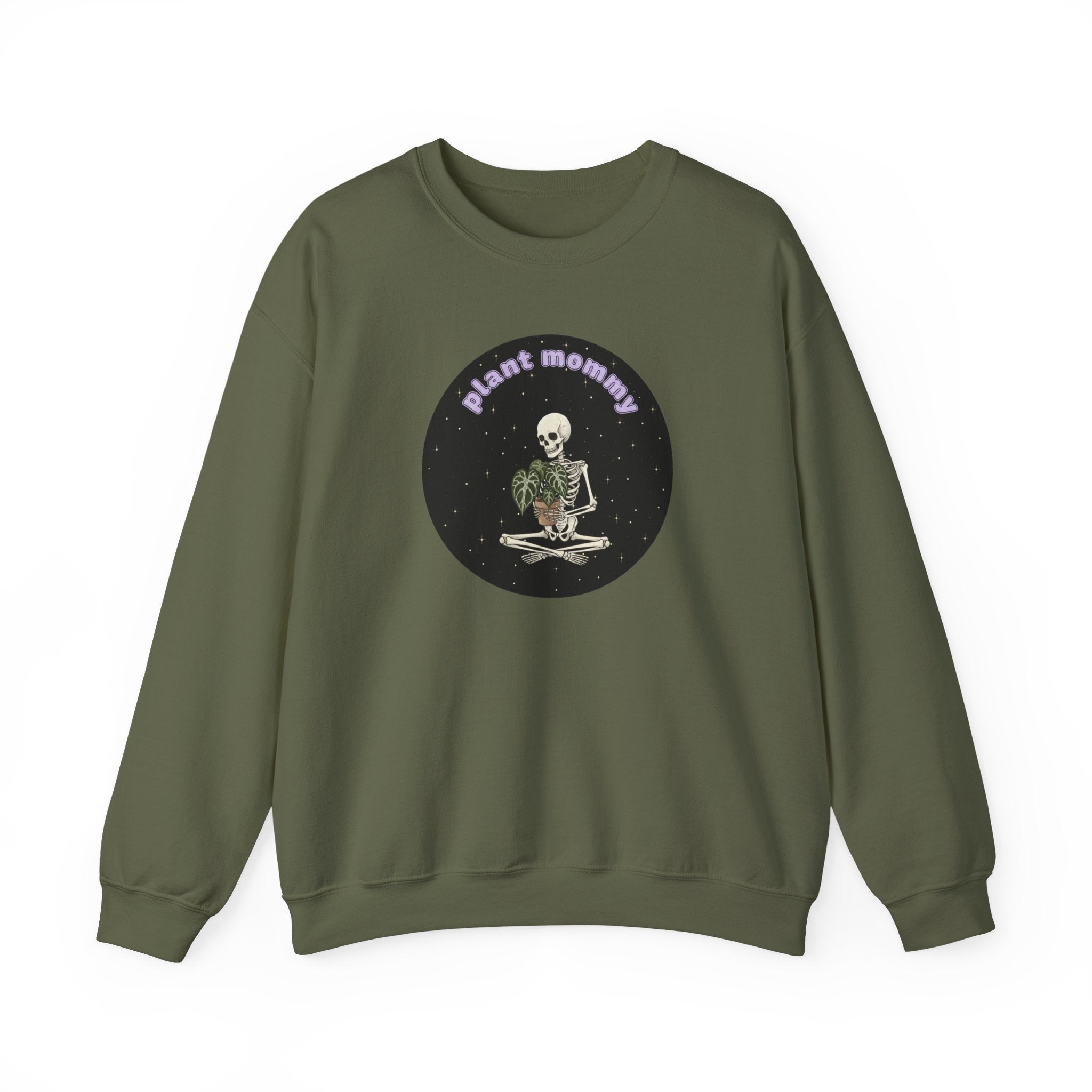 Plant Mommy Sweatshirt | Skeleton with Anthurium Plant Retro
