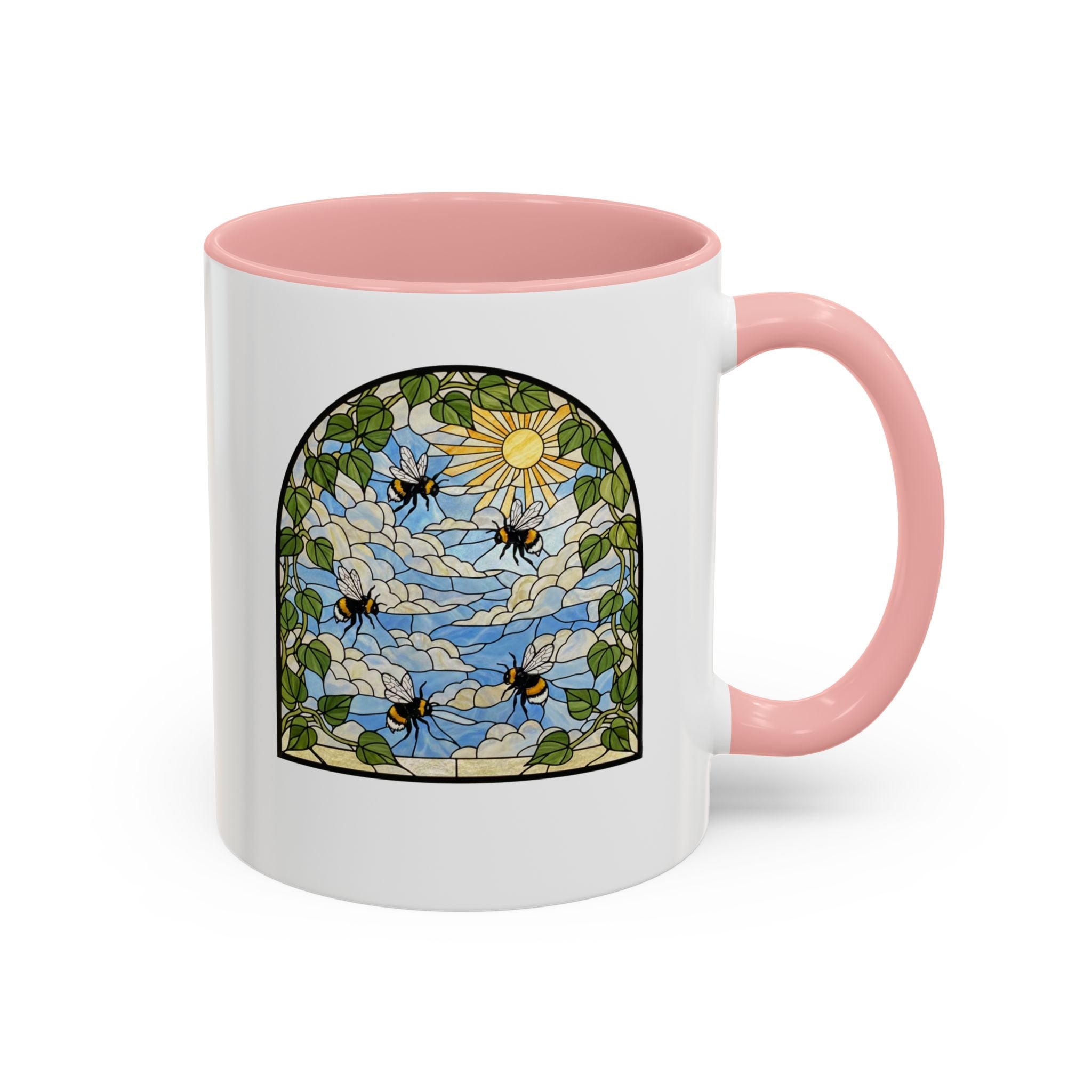 Bee and Sun Stained Glass Accent Coffee Mug (11/15oz)