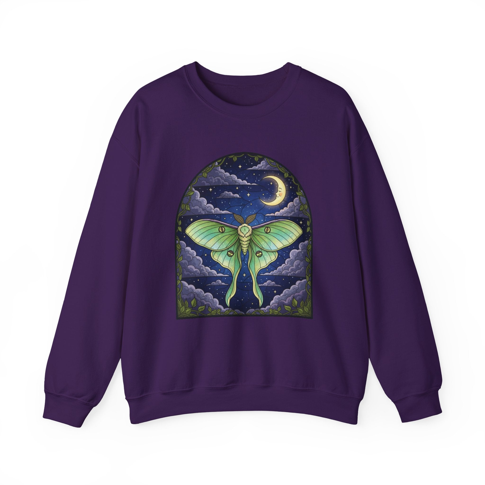 Luna Moth Stained Glass Crewneck Sweatshirt