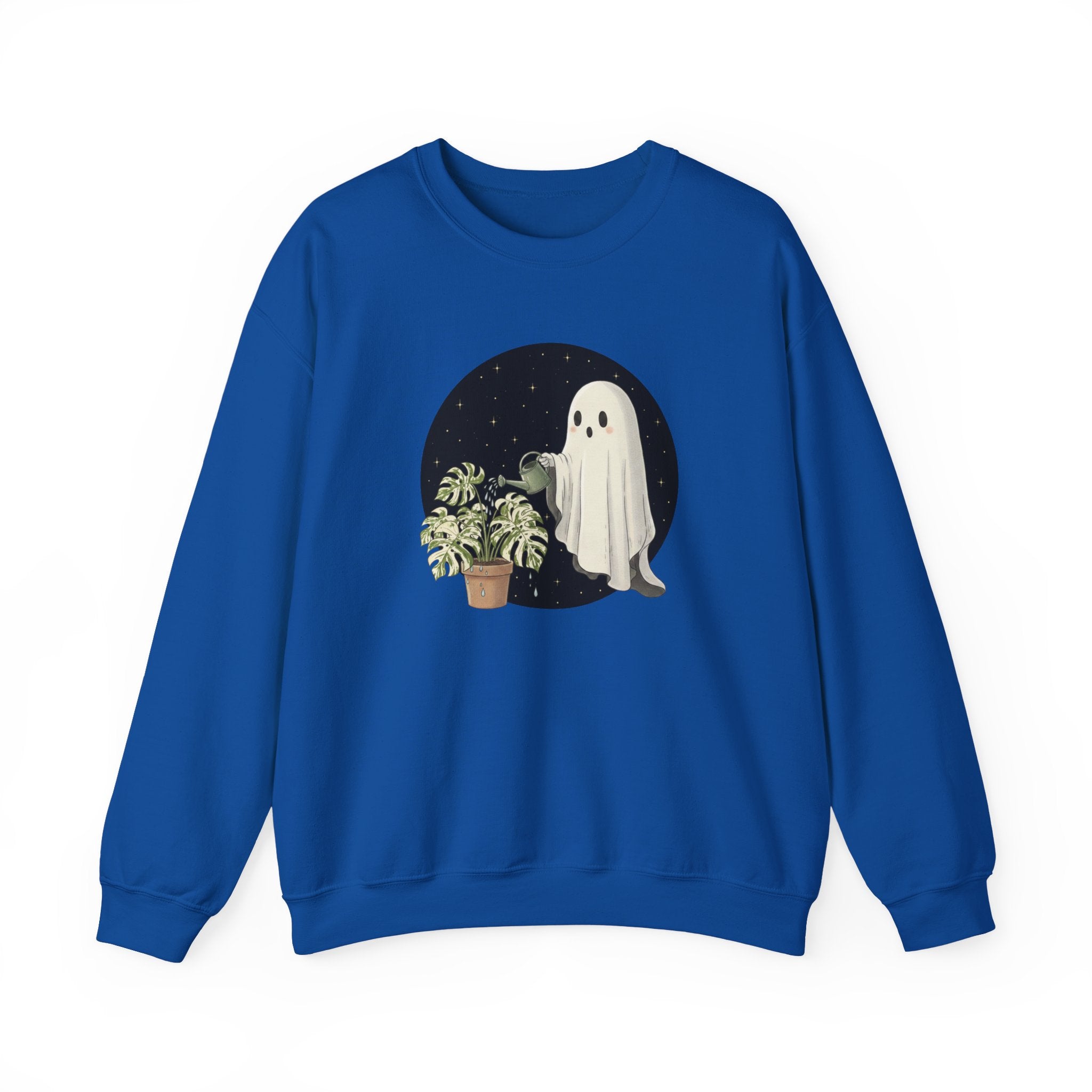 Ghost Plant Crewneck Sweatshirt | Ghost Watering Monstera Thai Con Pullover