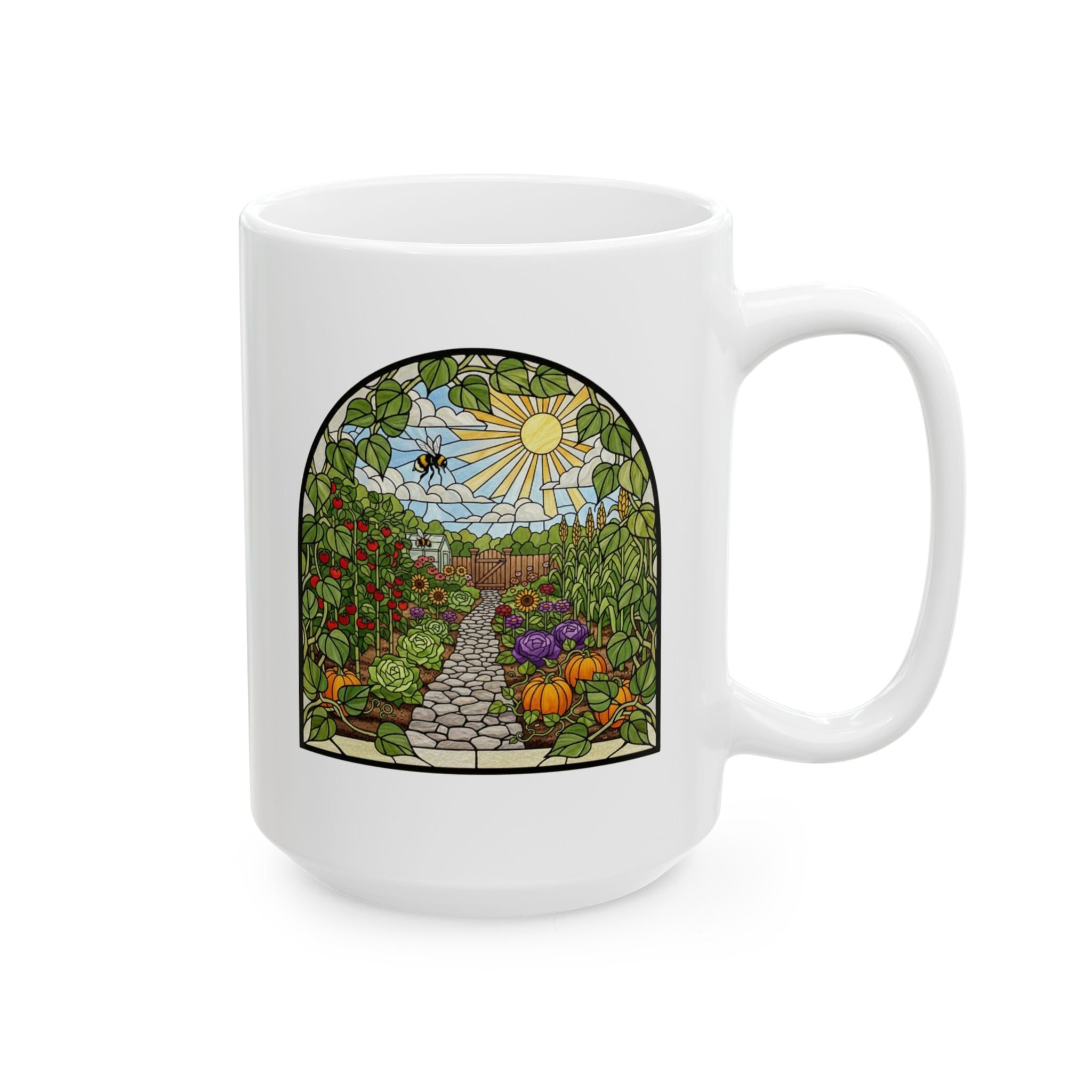 Veggie Garden Illustration Ceramic Coffee Cup (11oz & 15oz)