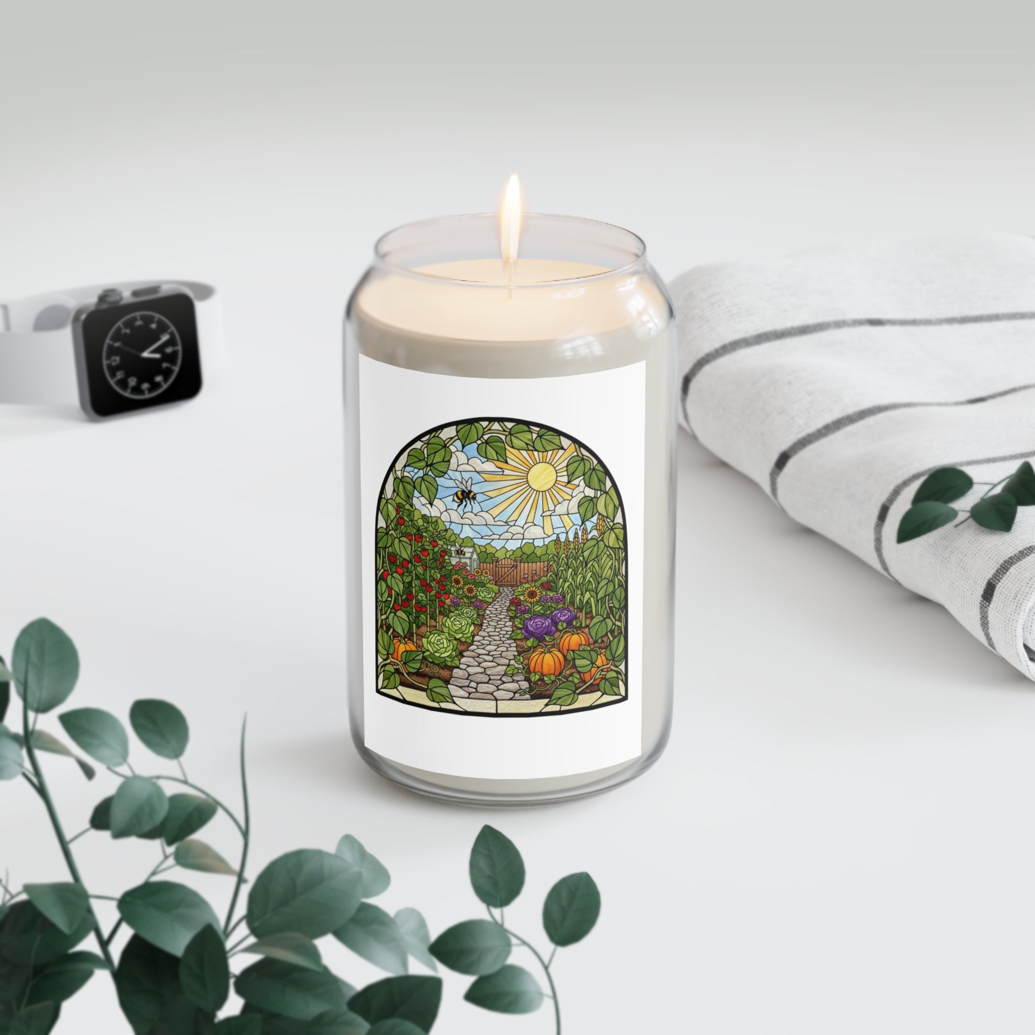 Garden Path Stained Glass Scented Soy Candle 13.75 oz