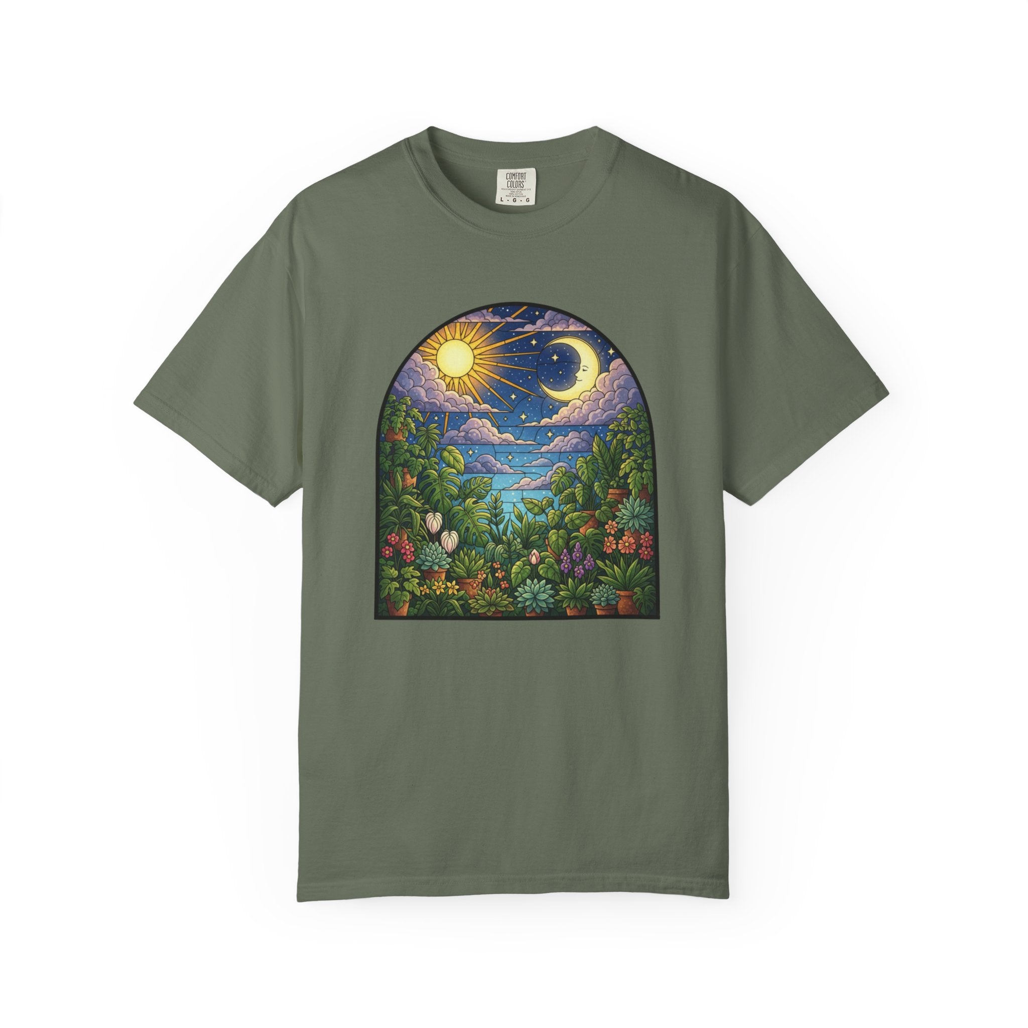 Celestial Houseplant Stained Glass T-Shirt