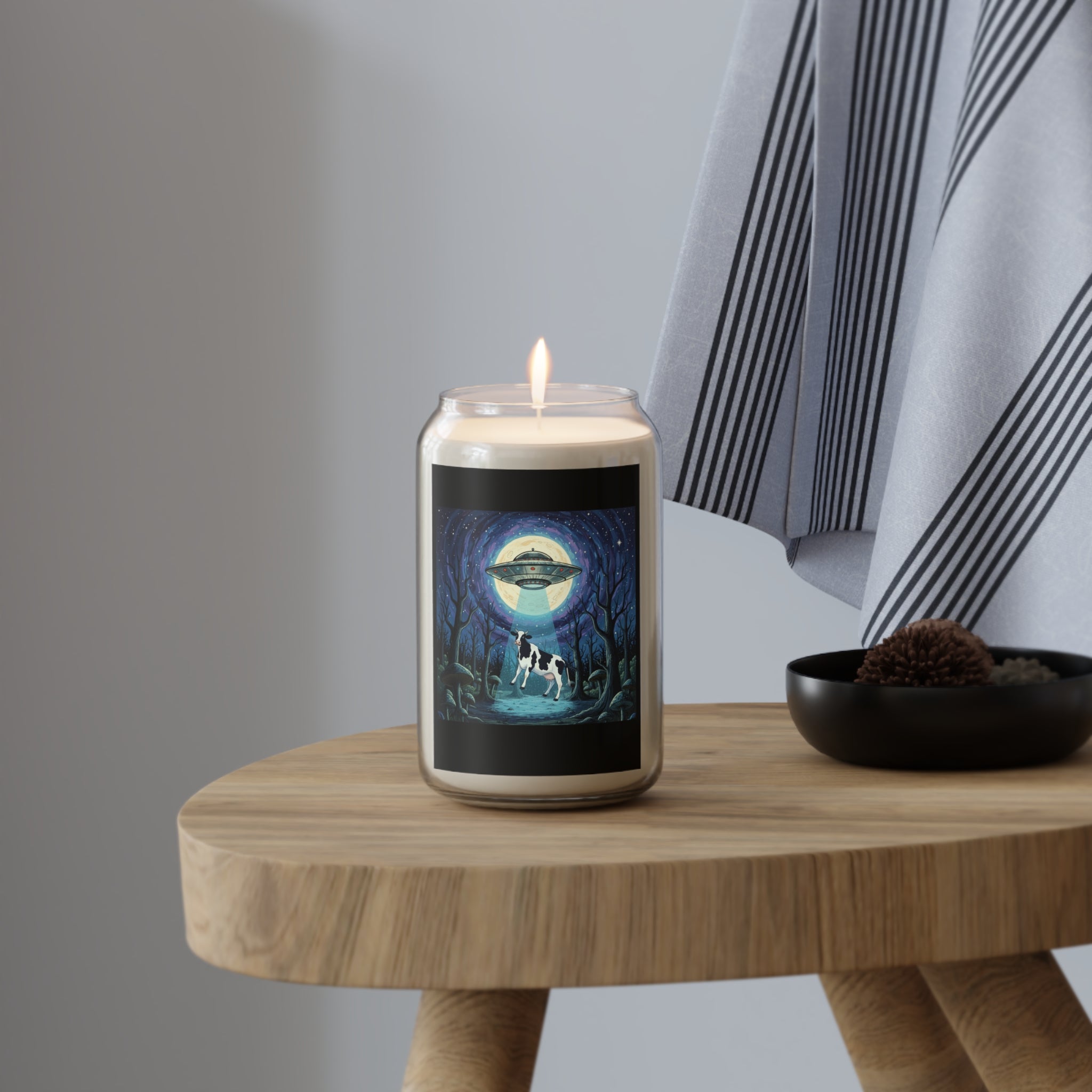 UFO Cow Abduction Scented Soy Candle 13.75oz