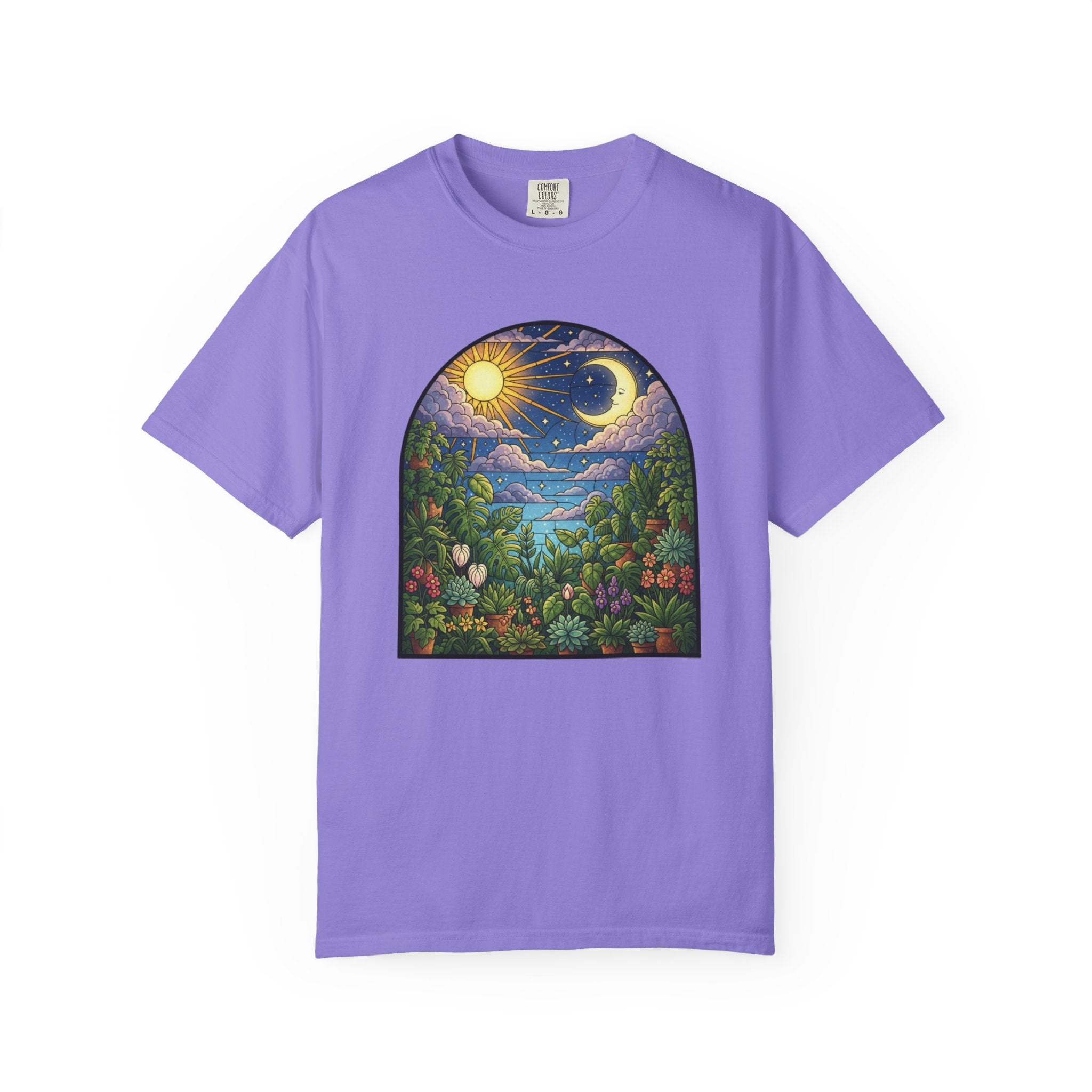 Celestial Houseplant Stained Glass T-Shirt