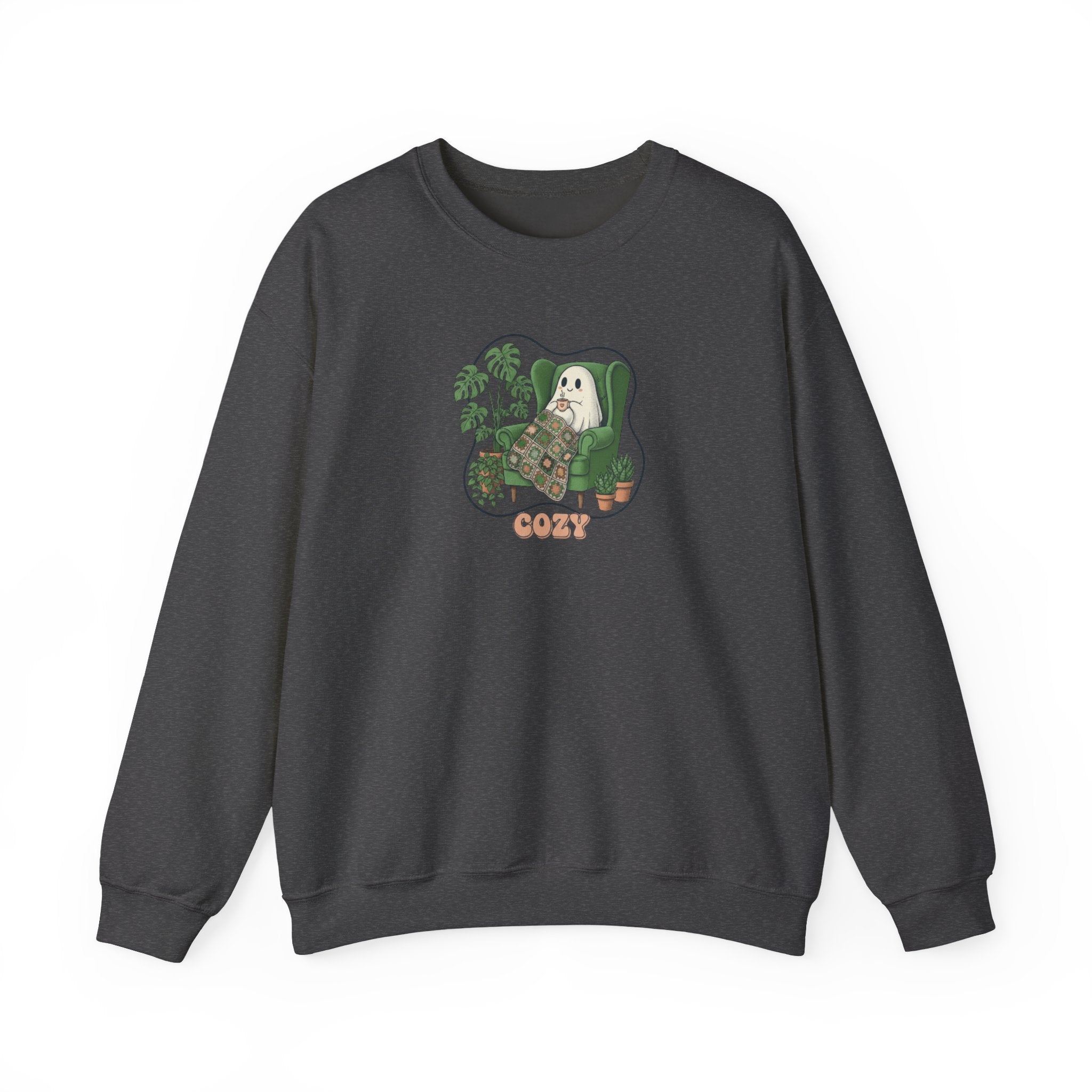 Ghost & Plants Crewneck Sweatshirt | Cozy Plant Lover Pullover