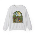 Garden Path Crewneck Sweatshirt | Stained-Glass Veggie Garden View Pullover