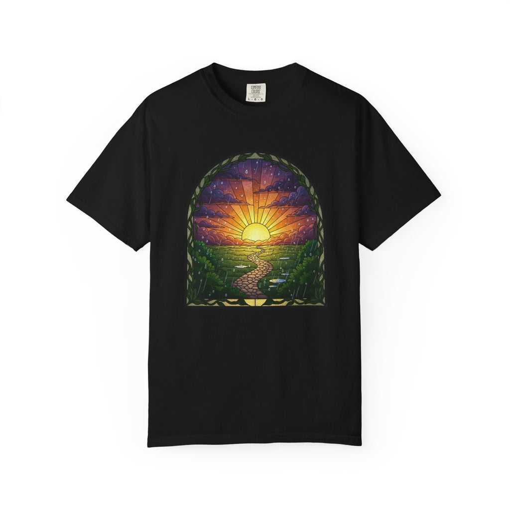 Rainy Sunset Stained Glass T-Shirt