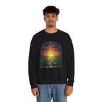 Rainy Sunset Stained Glass Crewneck Sweatshirt