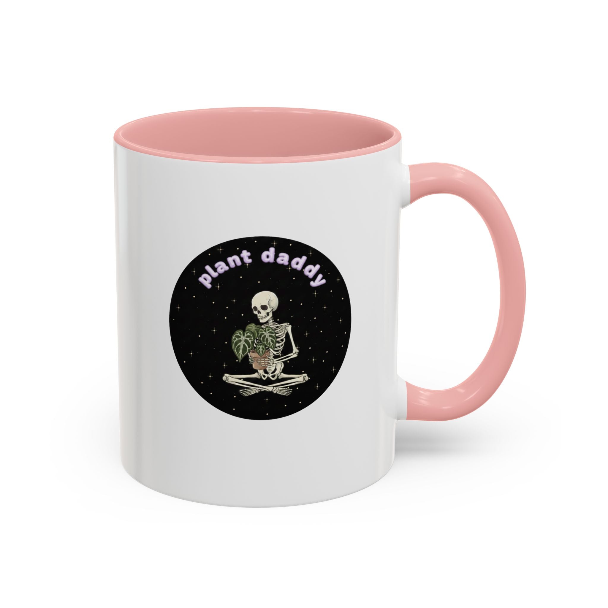 Plant Daddy Coffee Mug | Skeleton Holding Plant Accent Mug (11/15oz)
