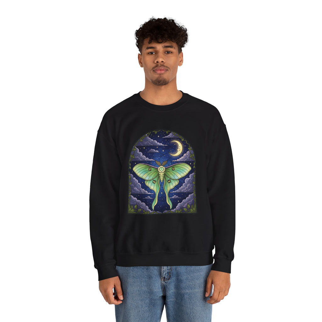 Luna Moth Stained Glass Crewneck Sweatshirt