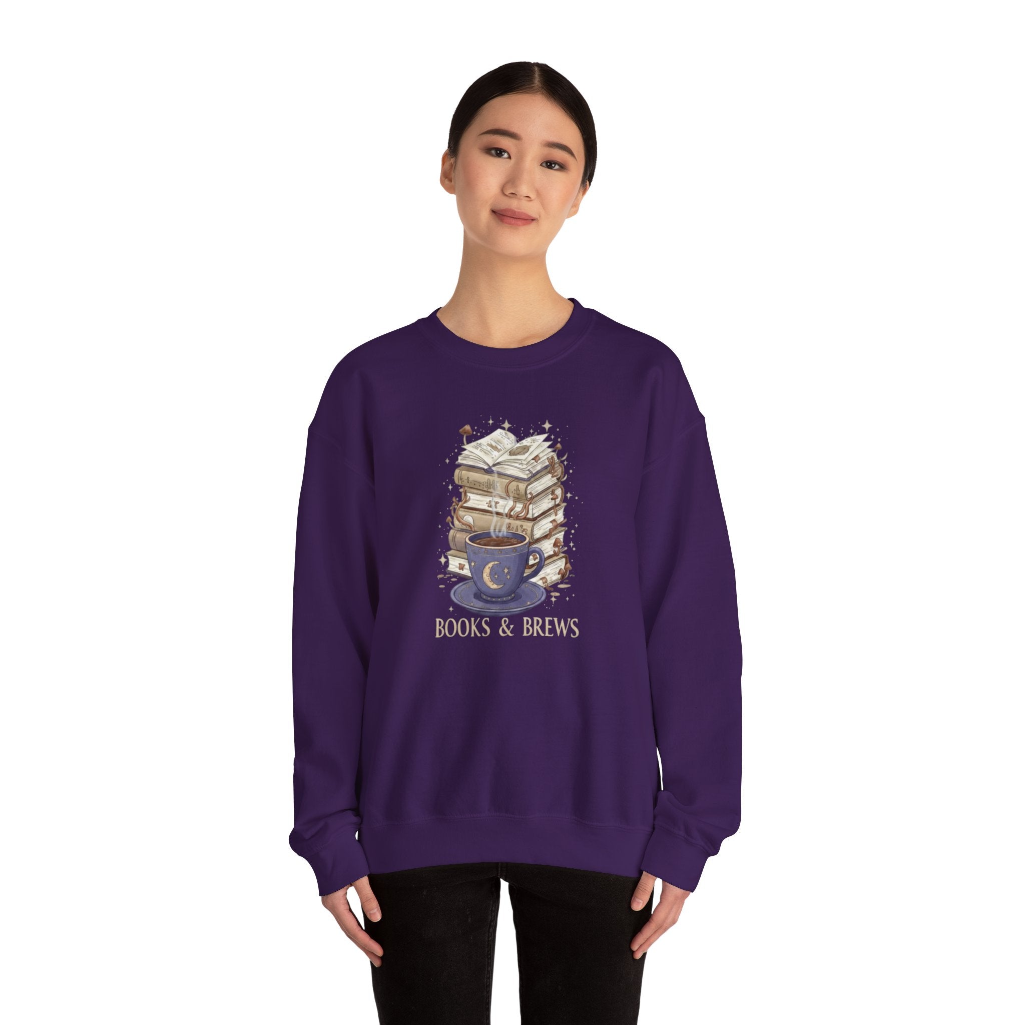 Books & Brews Sweatshirt | Cozy Book Lover Coffee Crewneck