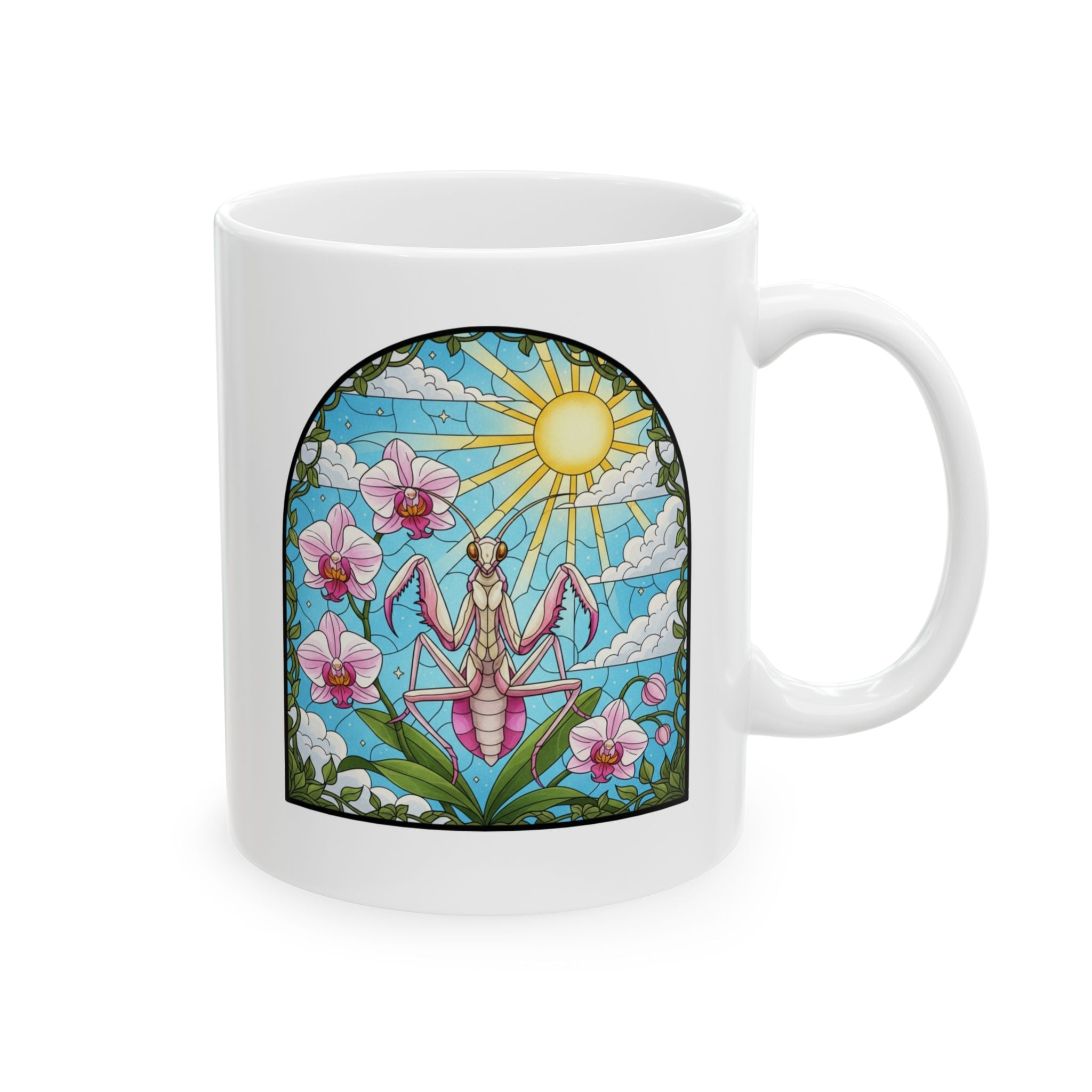 Orchid Praying Mantis Ceramic Coffee Mug (11oz/15oz)