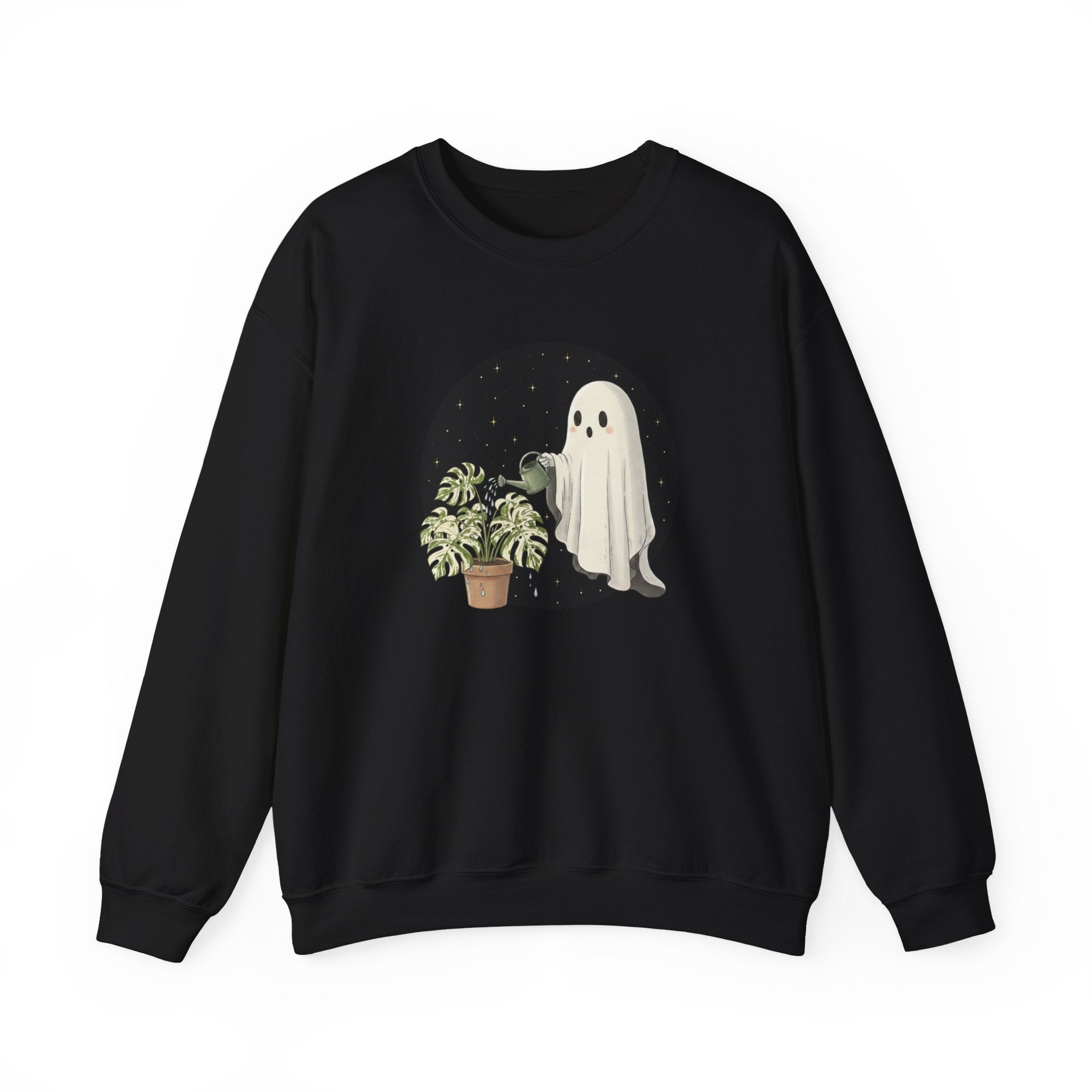 Ghost Plant Crewneck Sweatshirt | Ghost Watering Monstera Thai Con Pullover