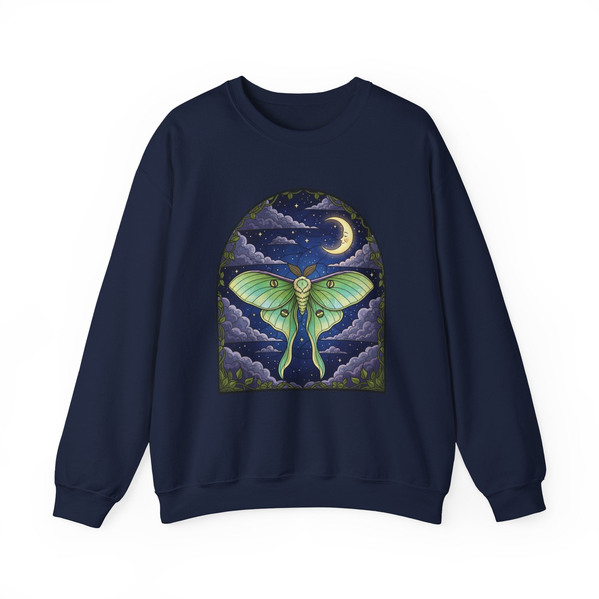 Luna Moth Stained Glass Crewneck Sweatshirt