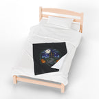 Haunted House Halloween Velveteen Plush Blanket | Spooky Throw