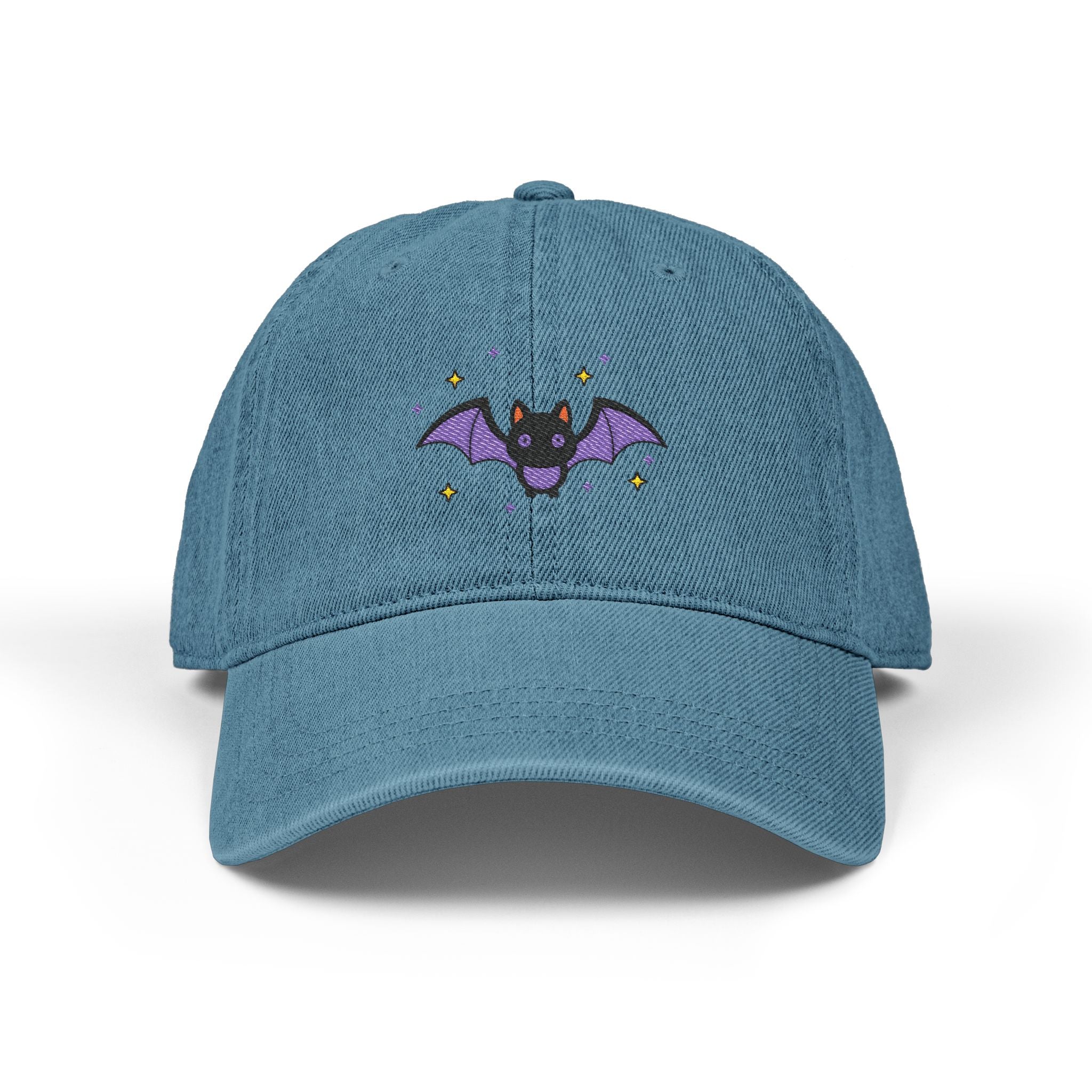 Embroidered Bat Denim Hat | Halloween Casual Cap