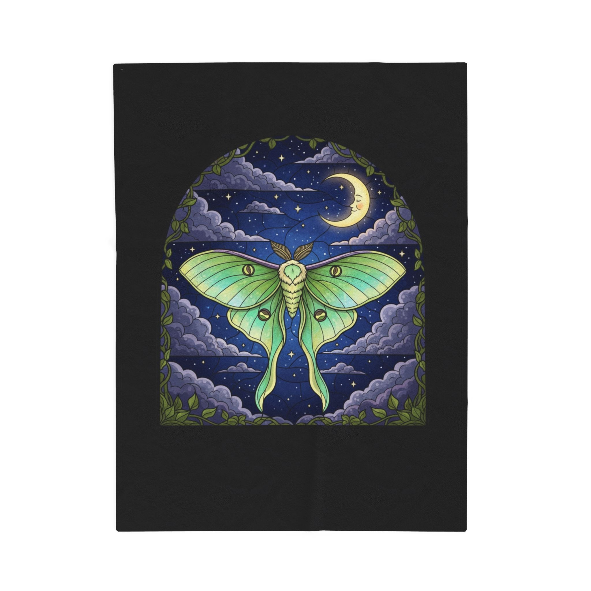 Luna Moth Velveteen Plush Blanket Throw