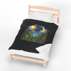 Celestial Houseplant Garden Velveteen Plush Blanket