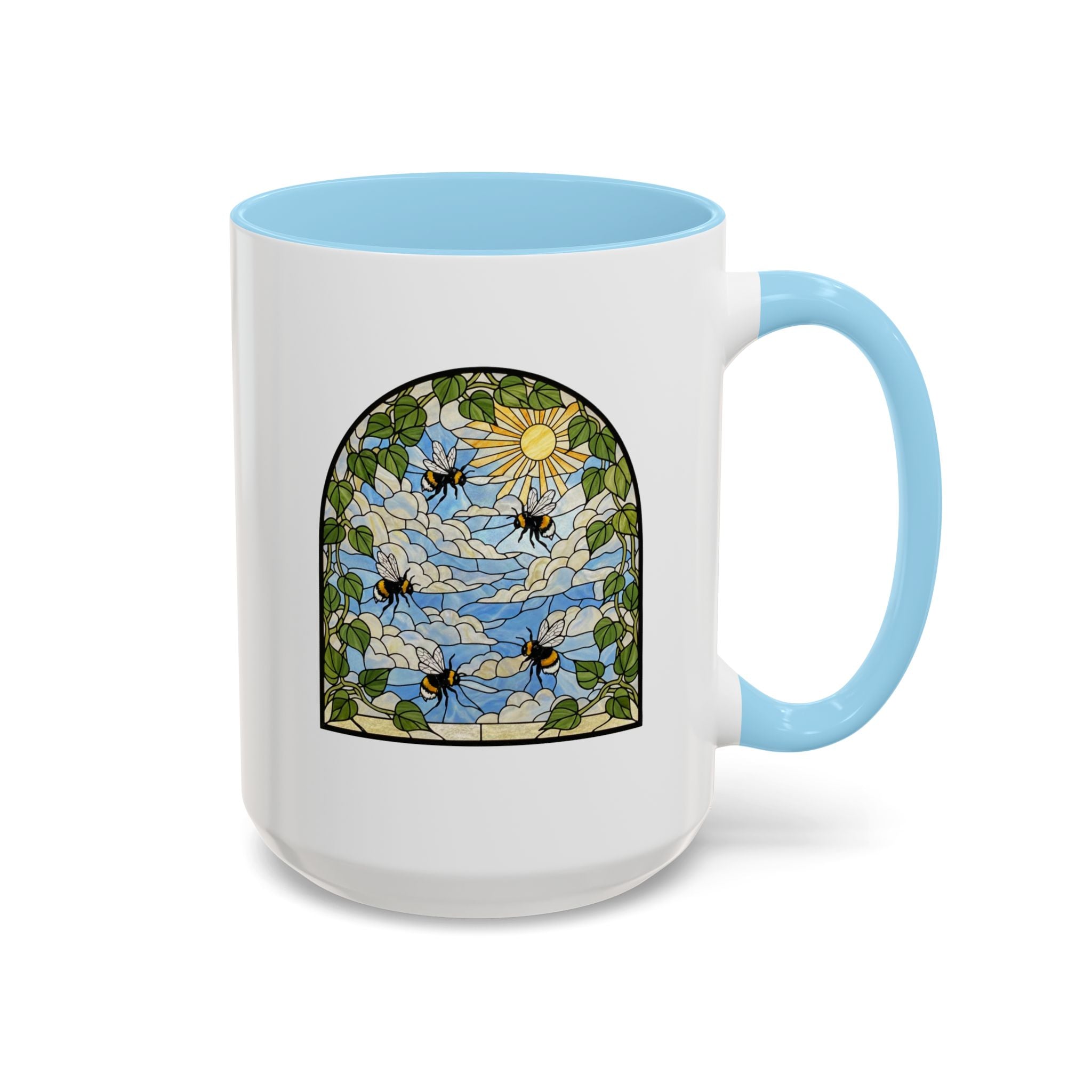 Bee and Sun Stained Glass Accent Coffee Mug (11/15oz)