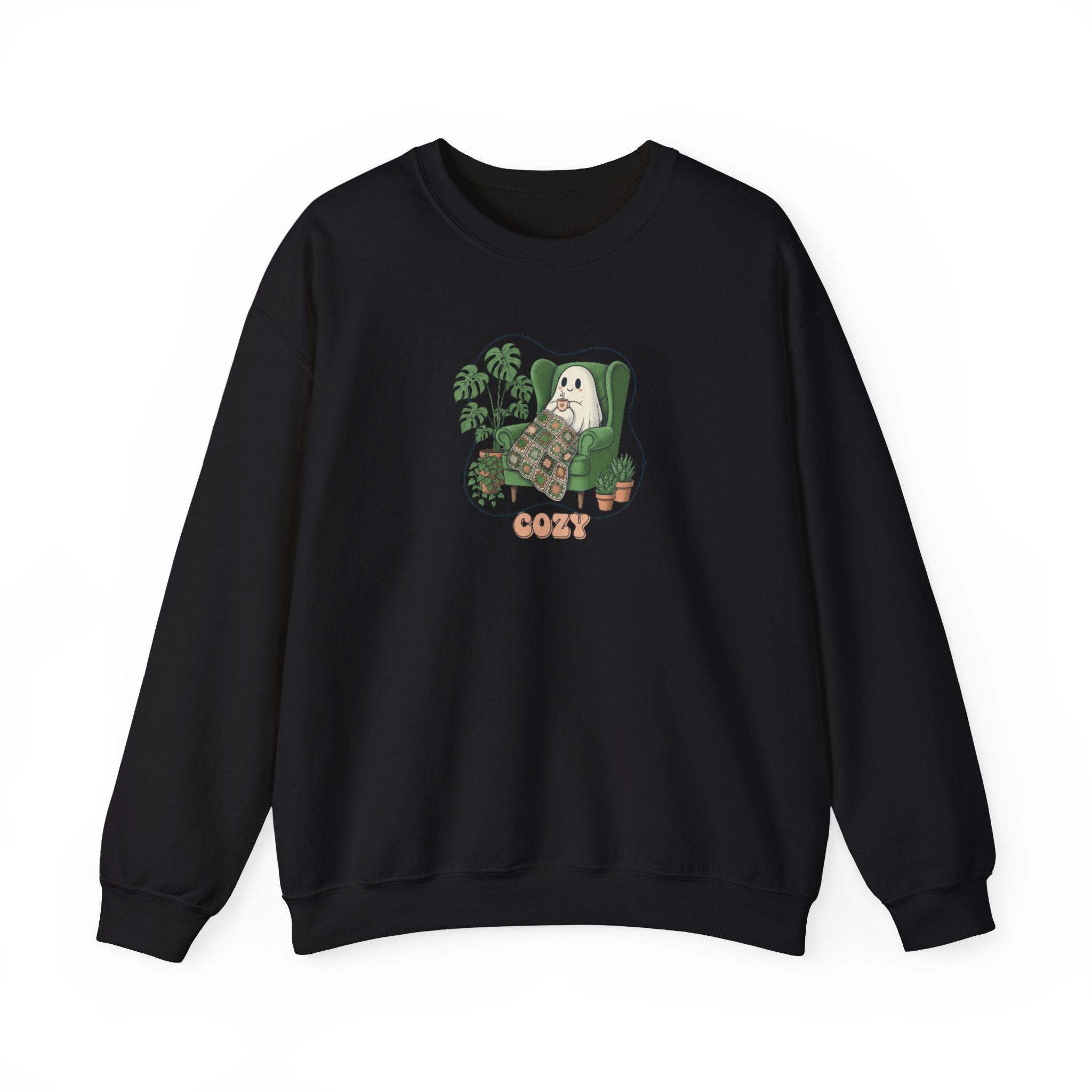 Ghost & Plants Crewneck Sweatshirt | Cozy Plant Lover Pullover