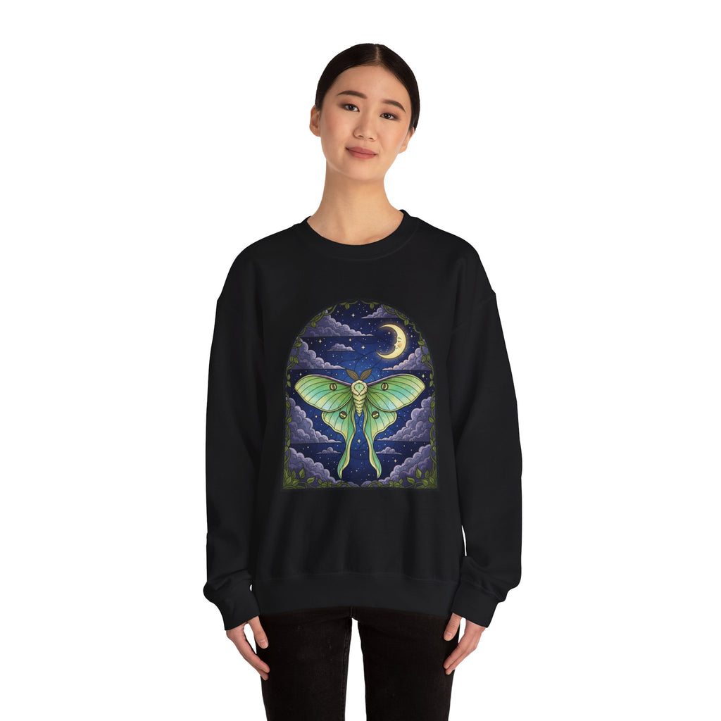 Luna Moth Stained Glass Crewneck Sweatshirt