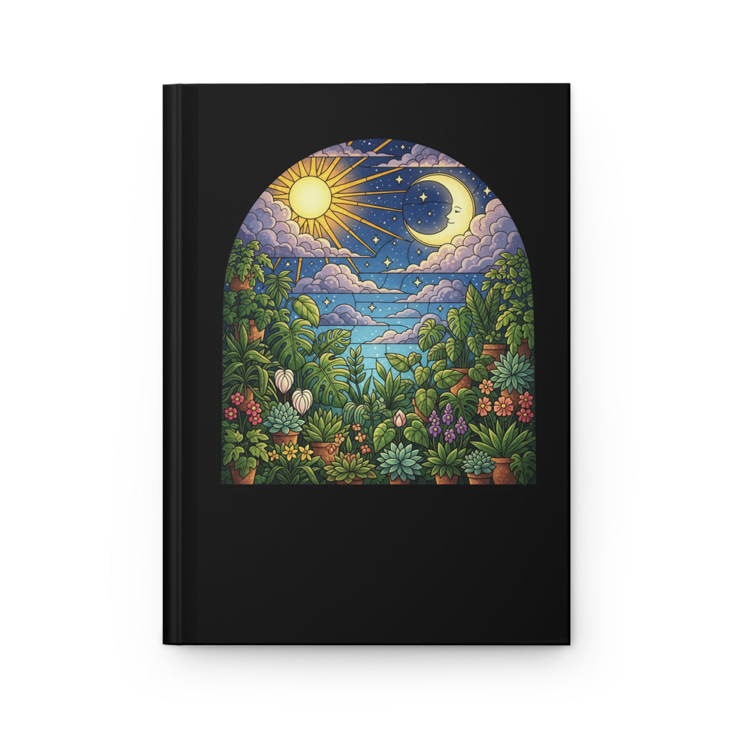 Celestial Day & Night Botanical Houseplant Scene Notebook