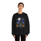 Haunted House Halloween Sweatshirt | Moonlit Spooky Crewneck