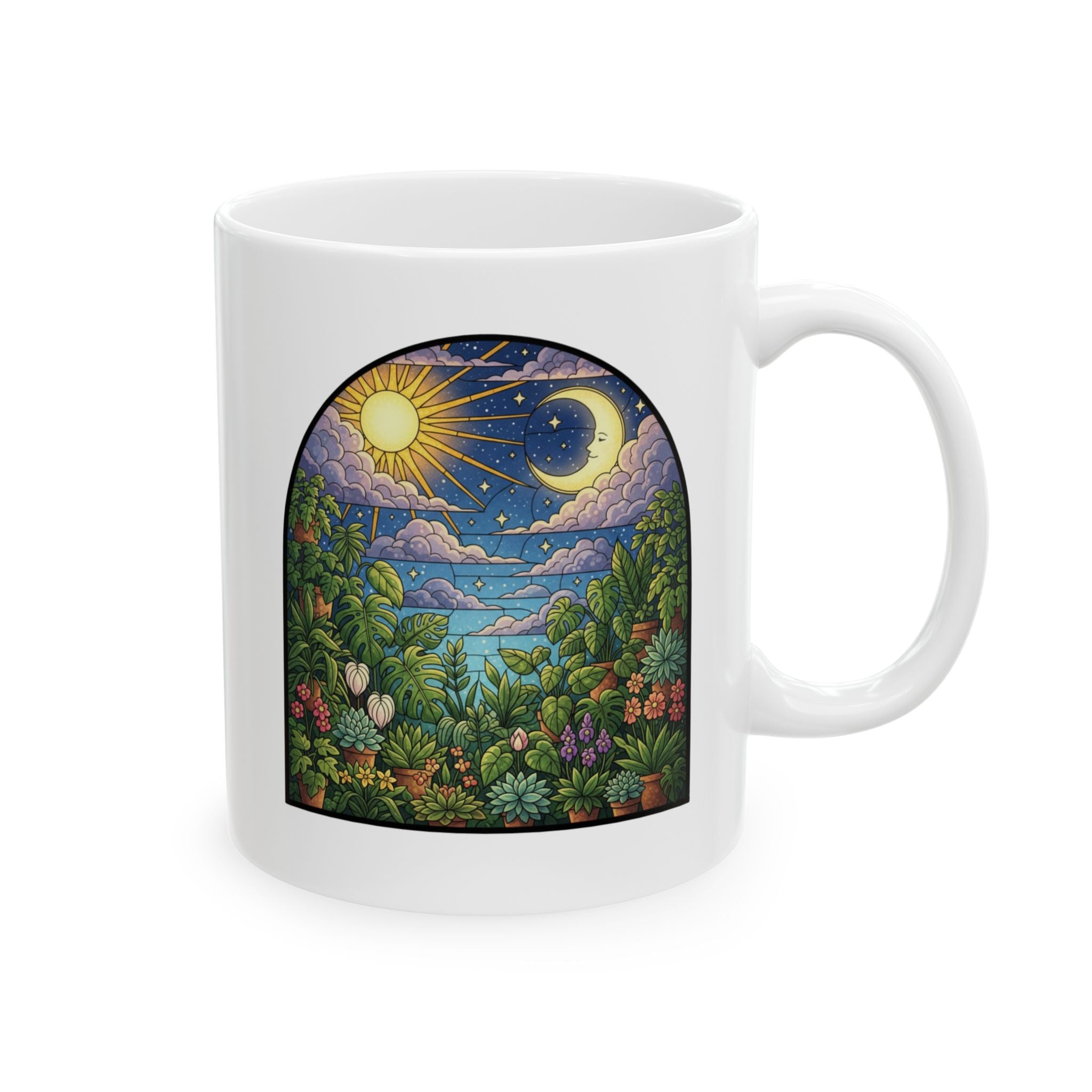 Celestial Houseplant Garden Ceramic Mug Coffee Cup (11oz, 15oz)