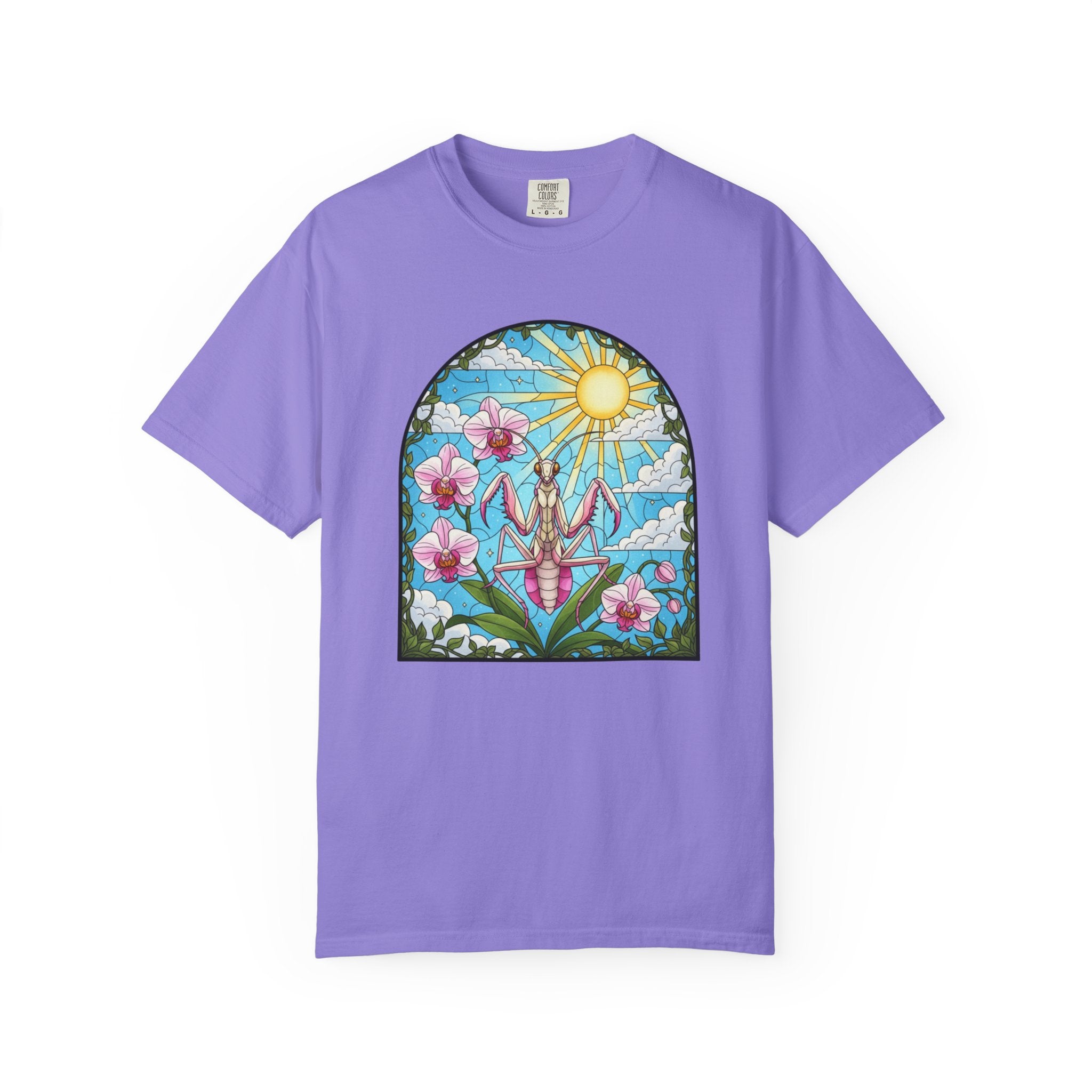 Stained Glass Orchid Mantis T-Shirt