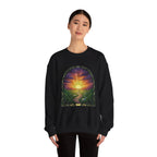 Rainy Sunset Stained Glass Crewneck Sweatshirt