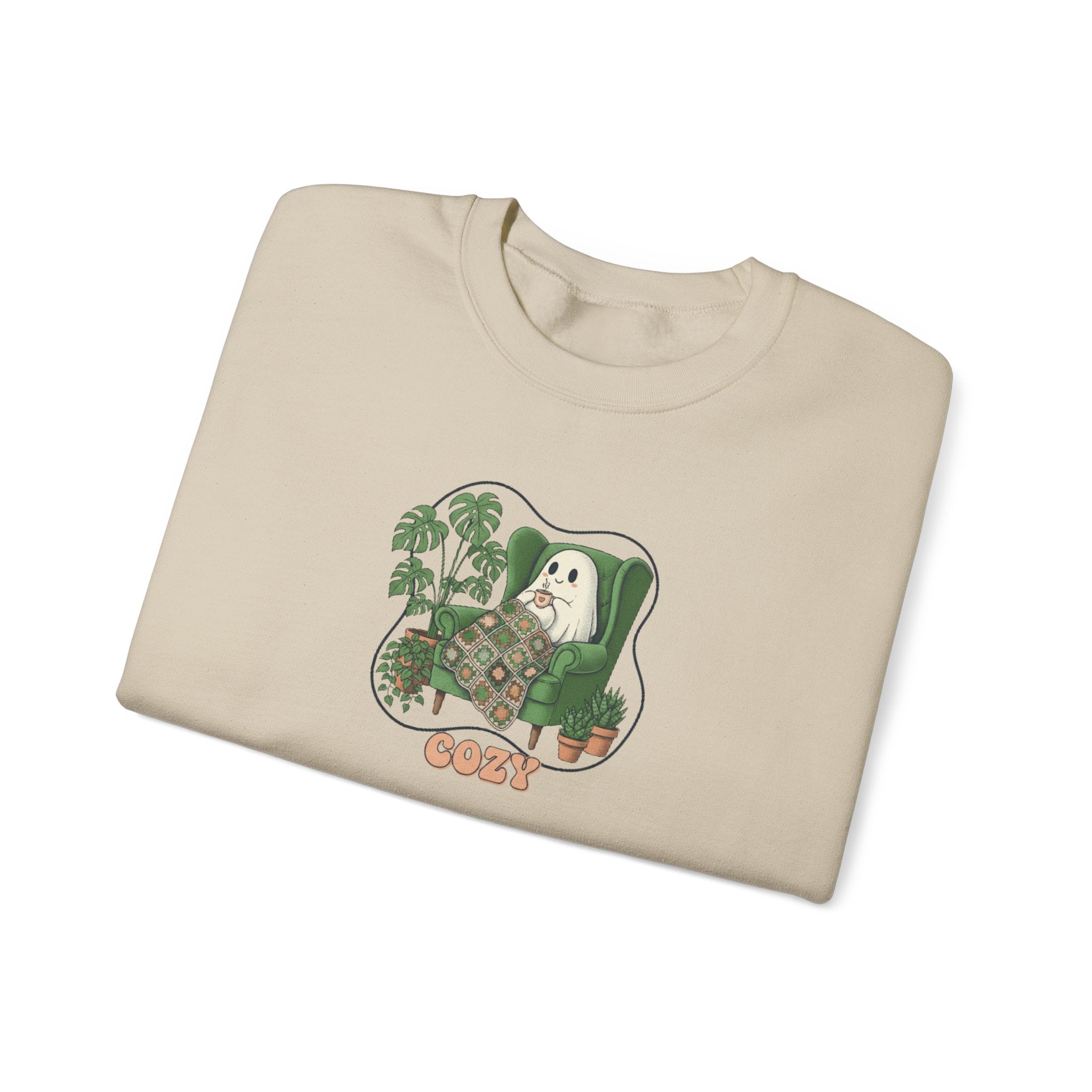 Ghost & Plants Crewneck Sweatshirt | Cozy Plant Lover Pullover