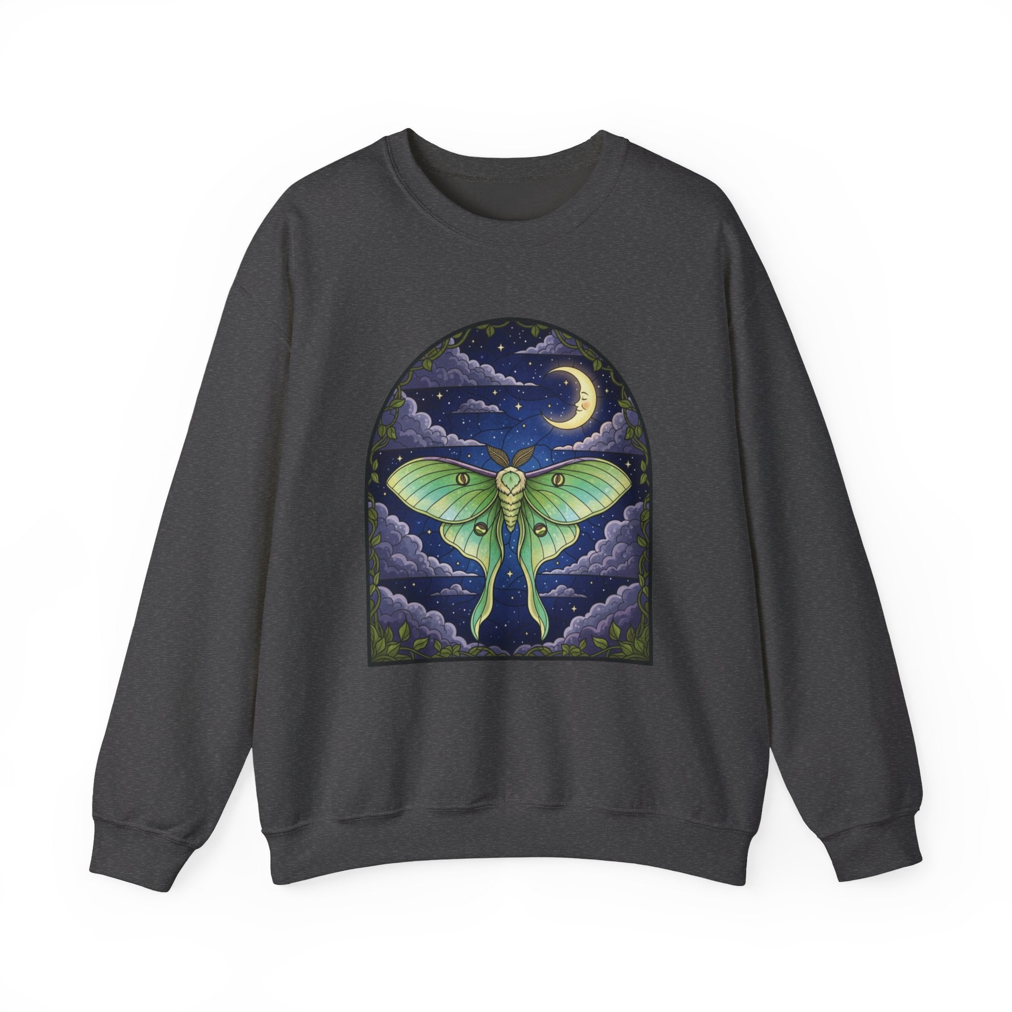 Luna Moth Stained Glass Crewneck Sweatshirt
