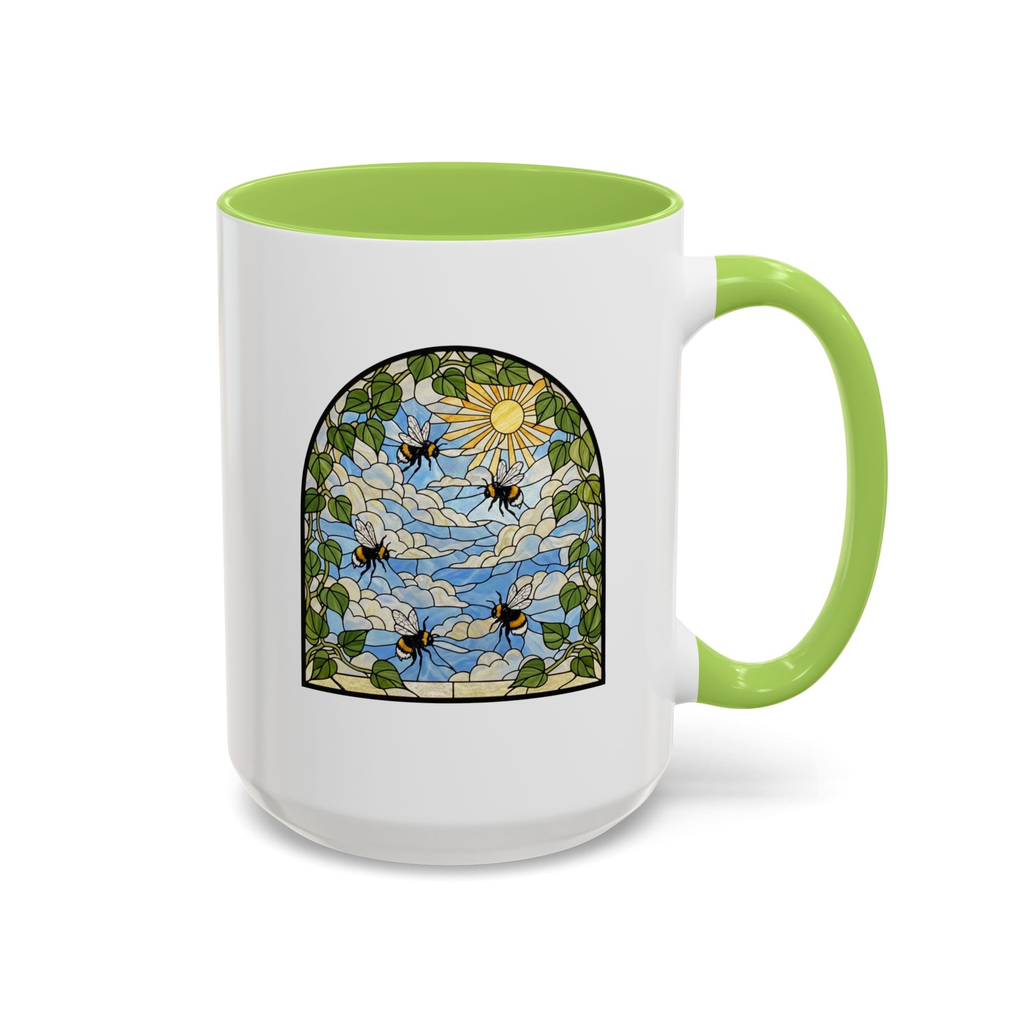 Bee and Sun Stained Glass Accent Coffee Mug (11/15oz)