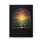 Stained-Glass Rainy Sunset Path Notebook
