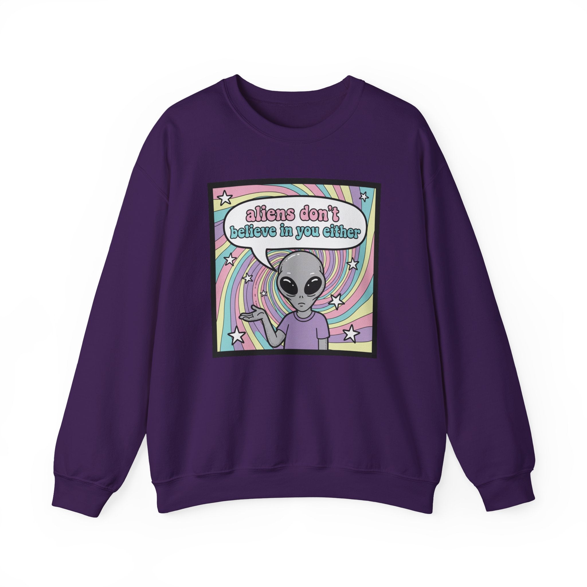 Aliens Don't Believe in You Either | Pastel Retro Crewneck Sweatshirt