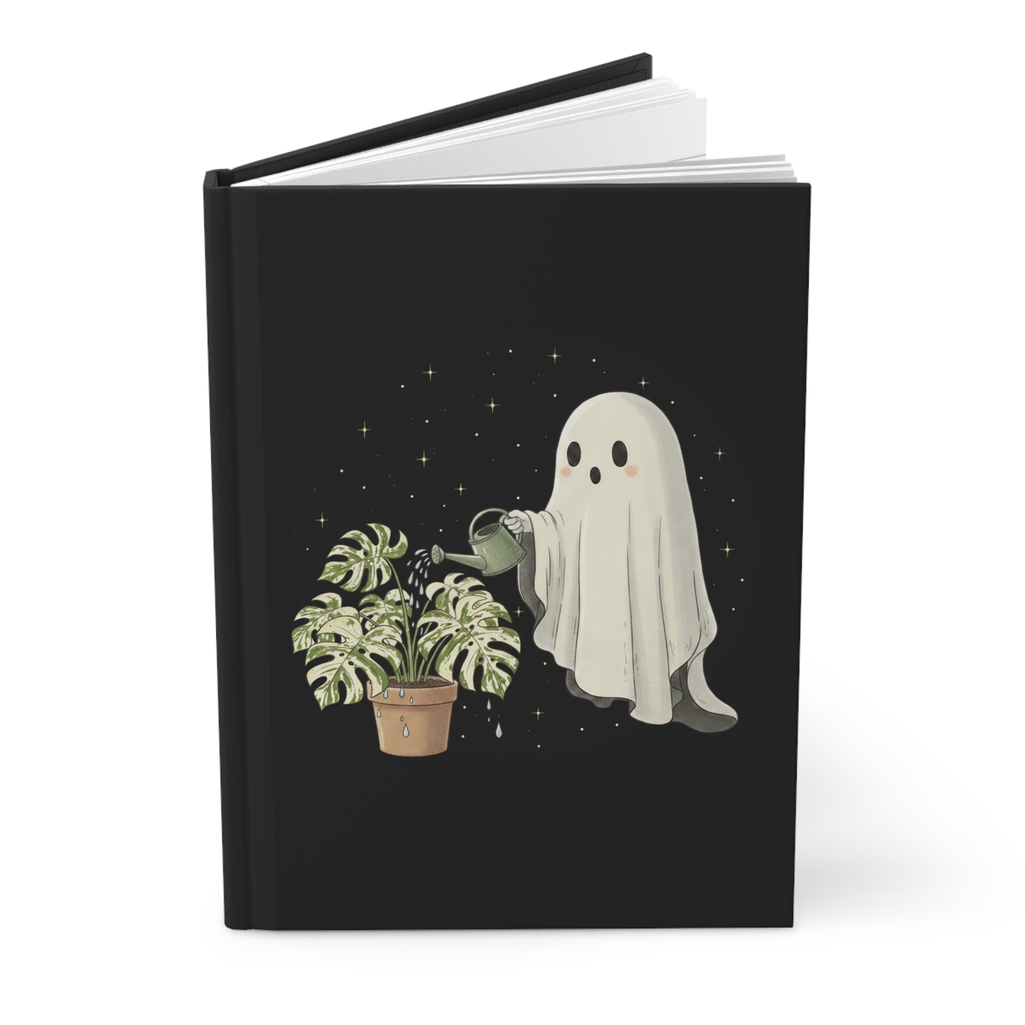 Ghost Plant Watering Hardcover Journal | Cute Spooky Botanical Notebook for Plant Lovers