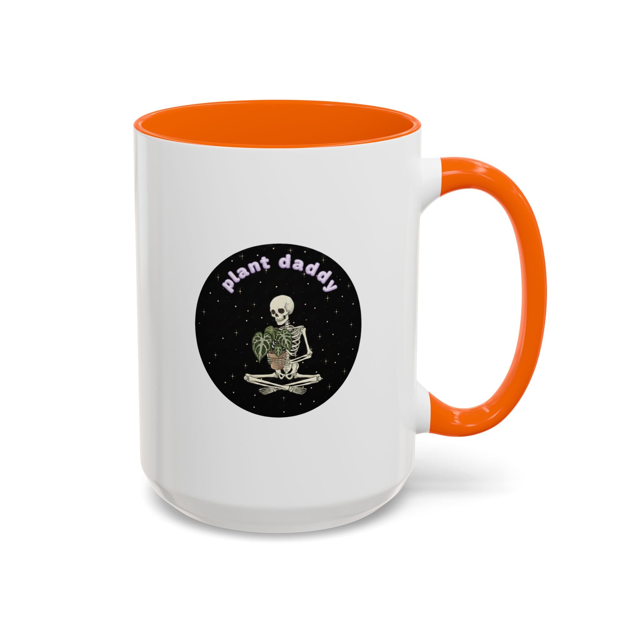 Plant Daddy Coffee Mug | Skeleton Holding Plant Accent Mug (11/15oz)