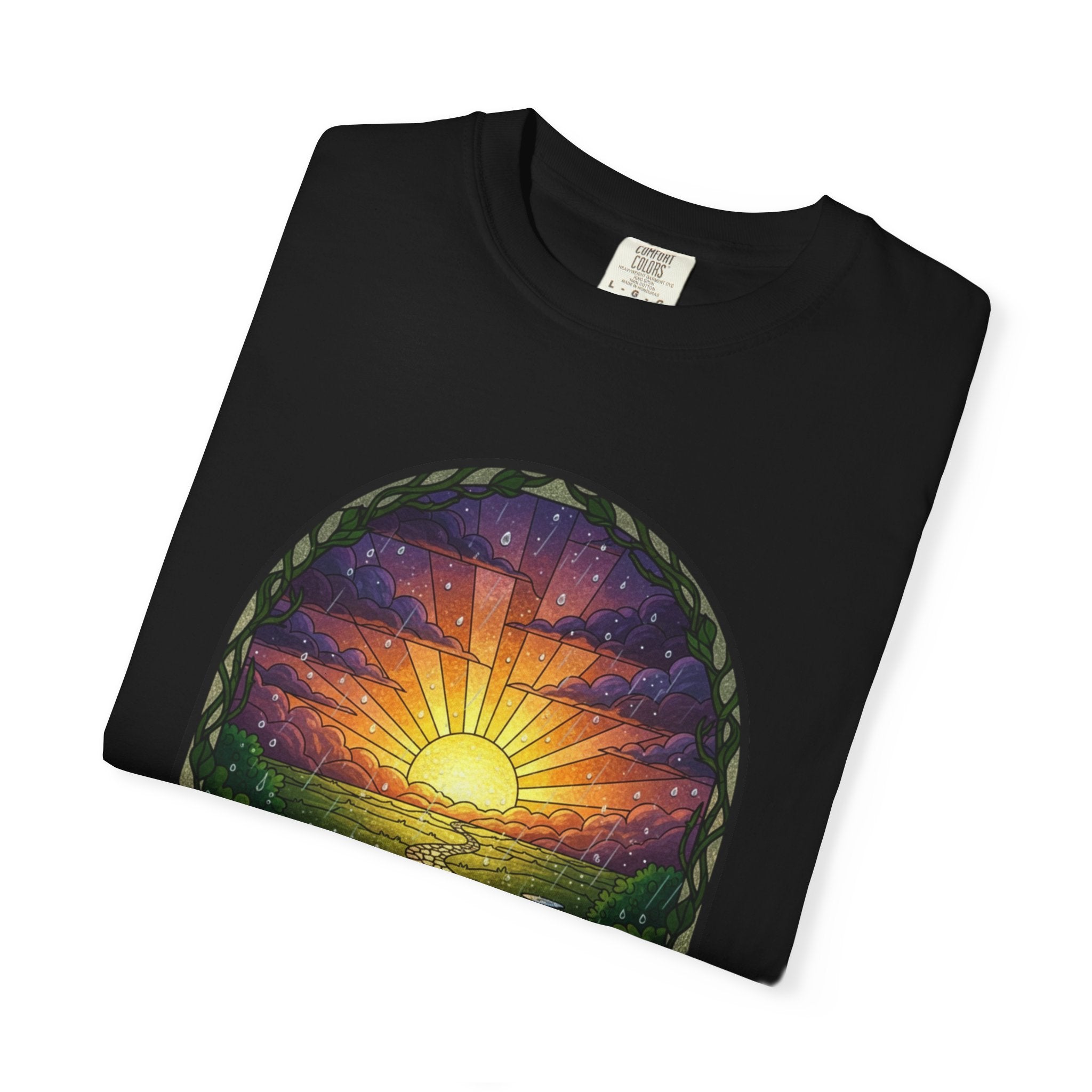 Rainy Sunset Stained Glass T-Shirt