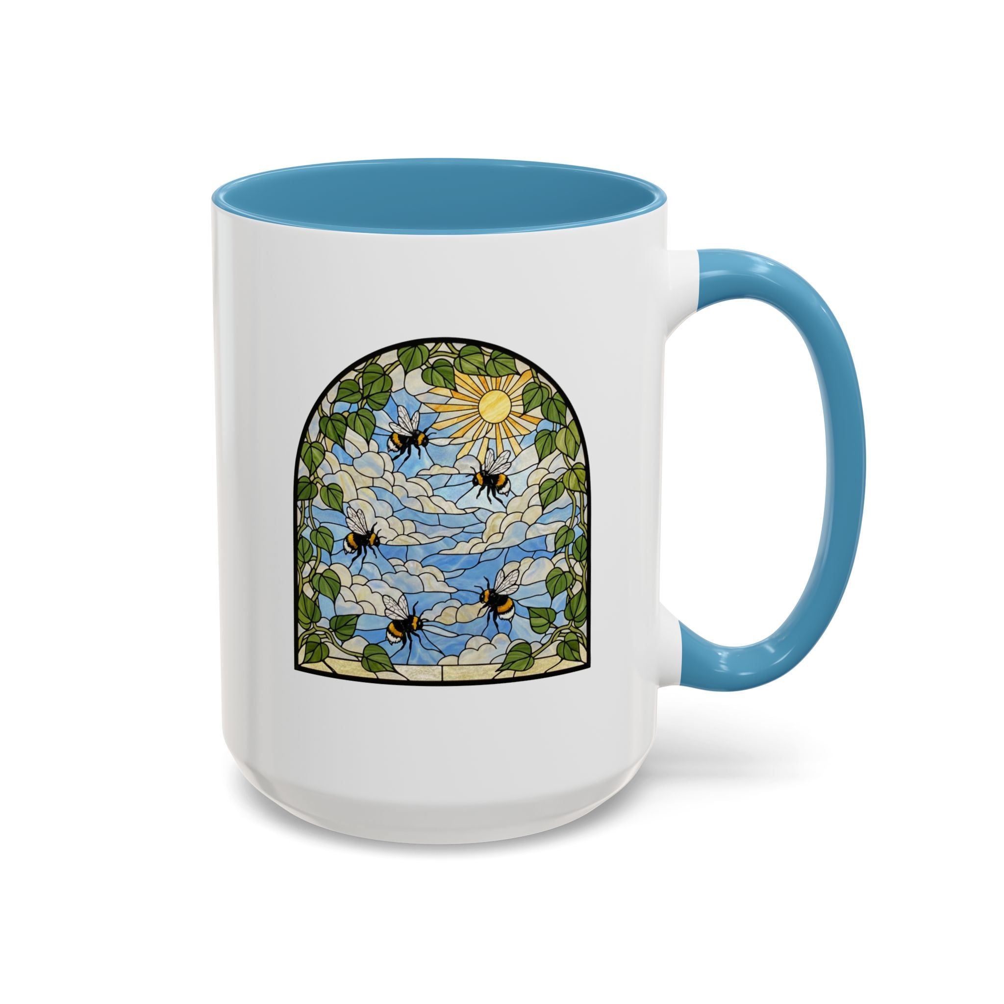 Bee and Sun Stained Glass Accent Coffee Mug (11/15oz)