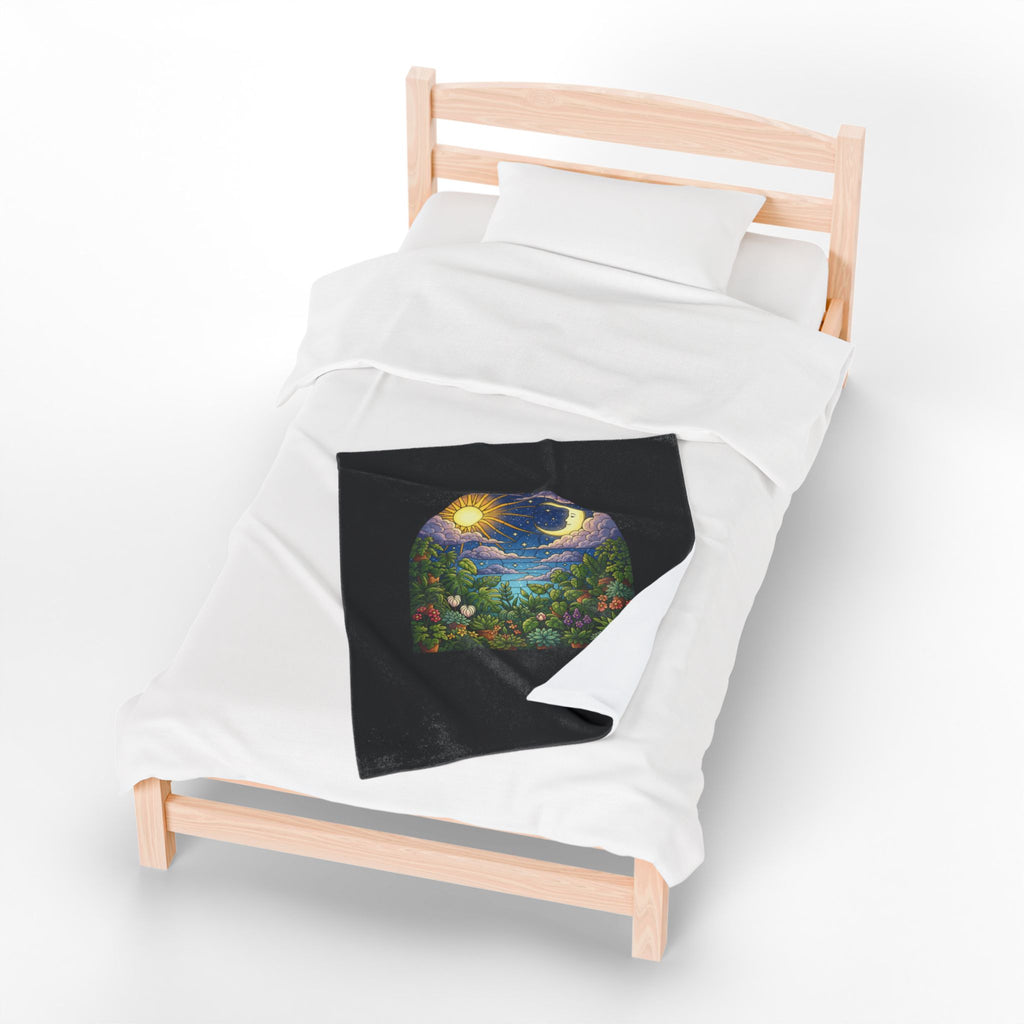Celestial Houseplant Garden Velveteen Plush Blanket