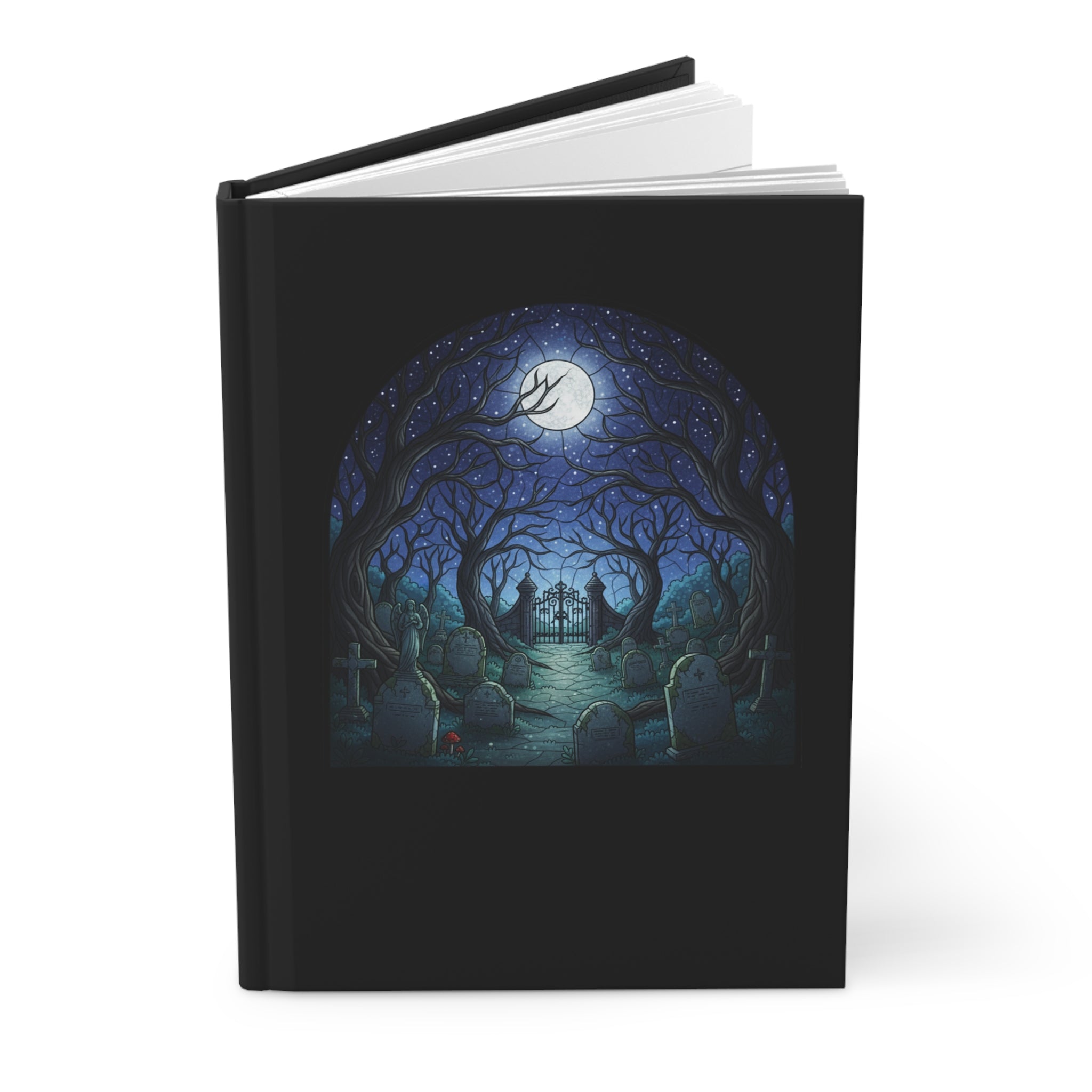 Gothic Cemetery Hardcover Journal | Moonlit Graveyard Notebook