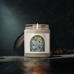 Bees & Pothos Stained Glass Art Scented Soy Candle | 9oz Floral Aromatherapy Jar