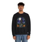 Haunted House Halloween Sweatshirt | Moonlit Spooky Crewneck
