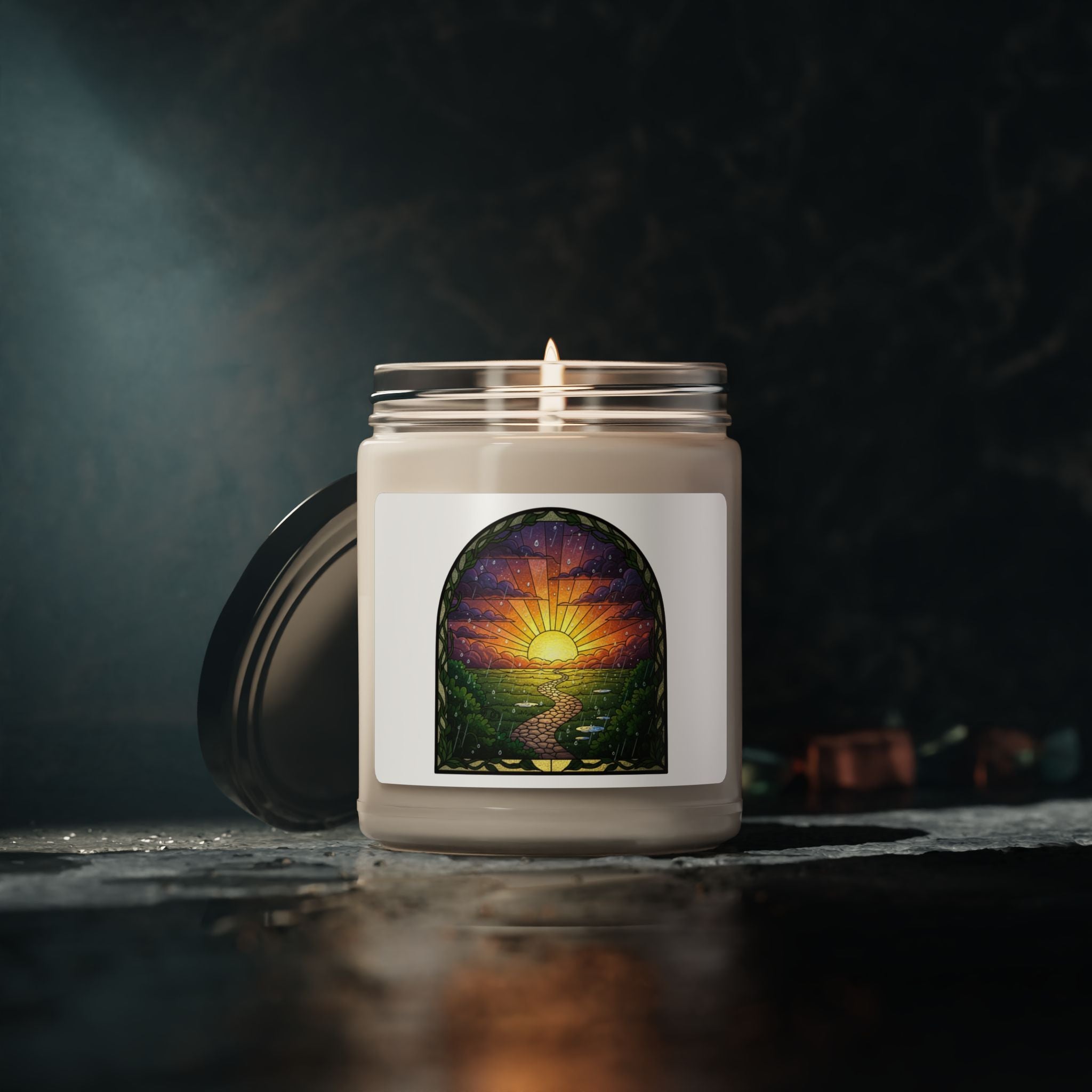 Rainy Sunset Scented Soy Candle | 9oz Aromatherapy Candle