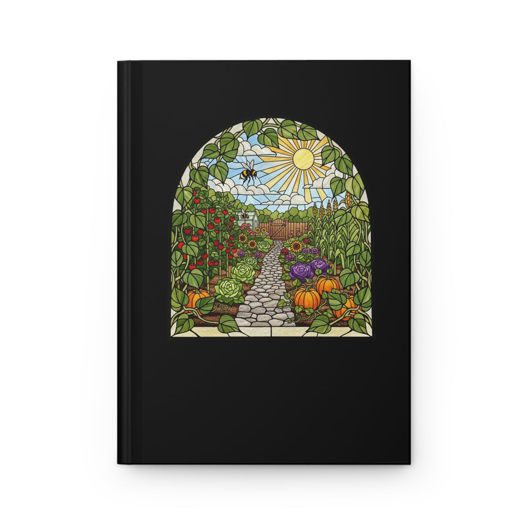 Garden Path Hardcover Journal | Stained-Glass Vegetable Garden Notebook