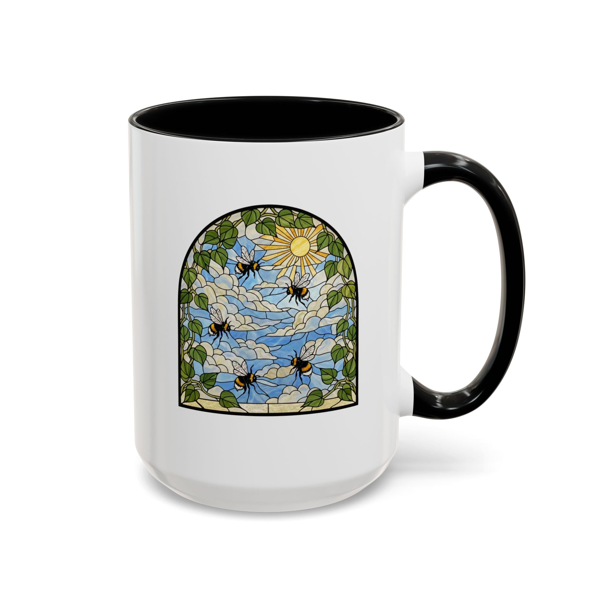 Bee and Sun Stained Glass Accent Coffee Mug (11/15oz)