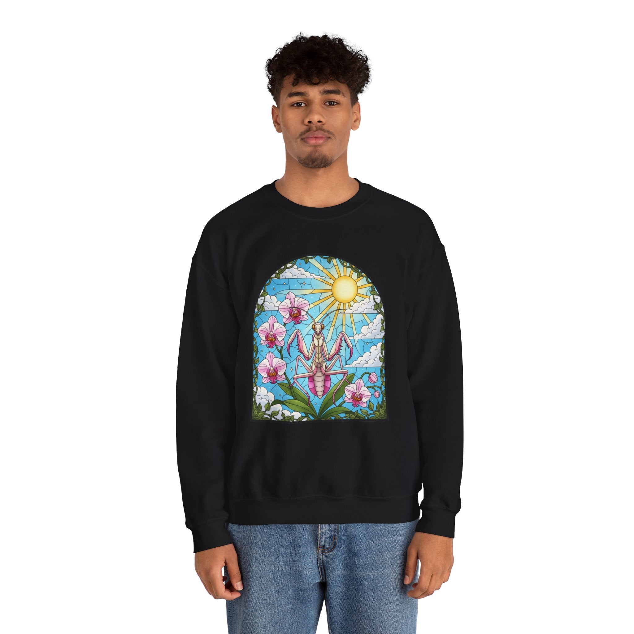 Praying Mantis Stained Glass Sweatshirt